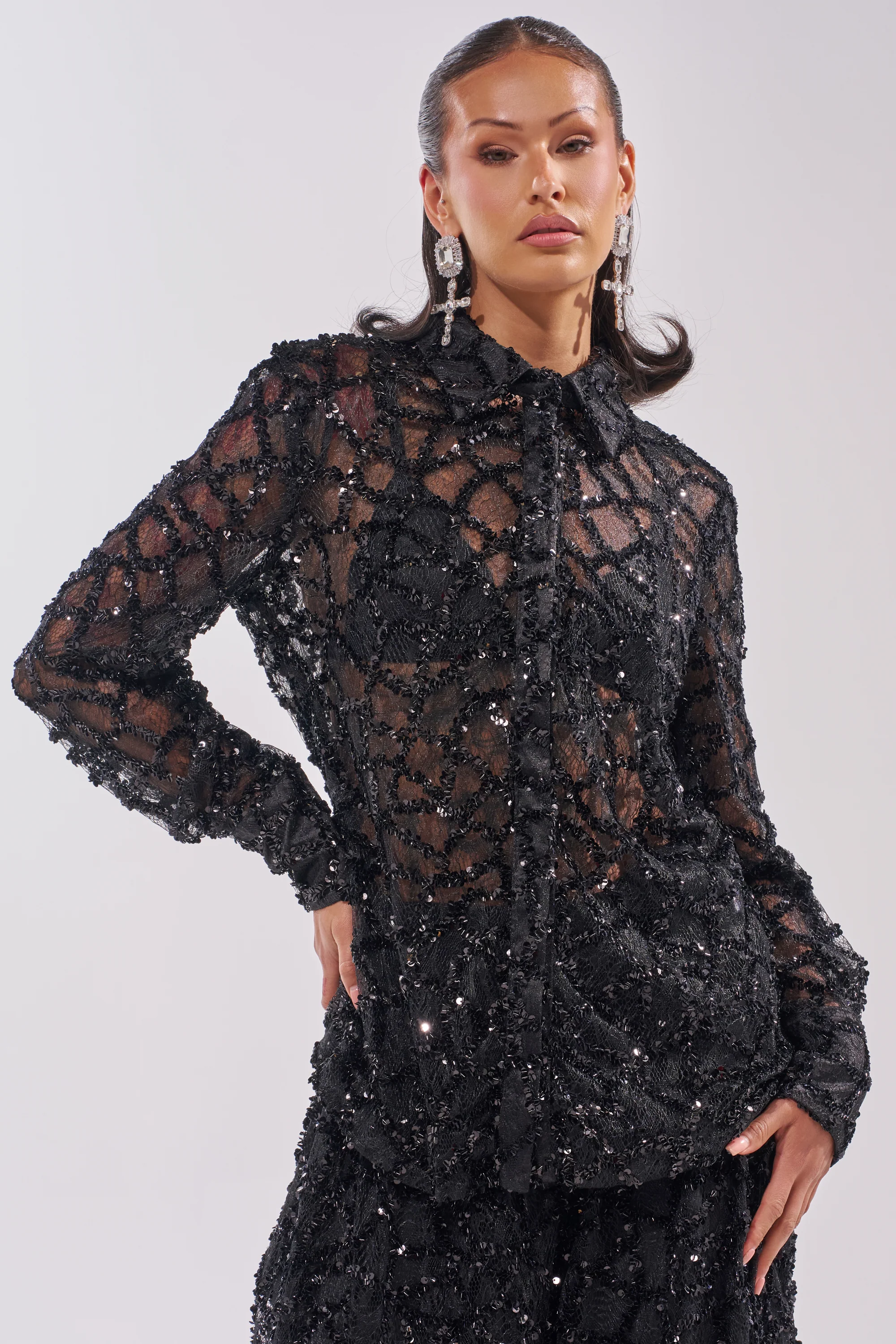 ROXY SEQUIN BUTTON DOWN - Image 6