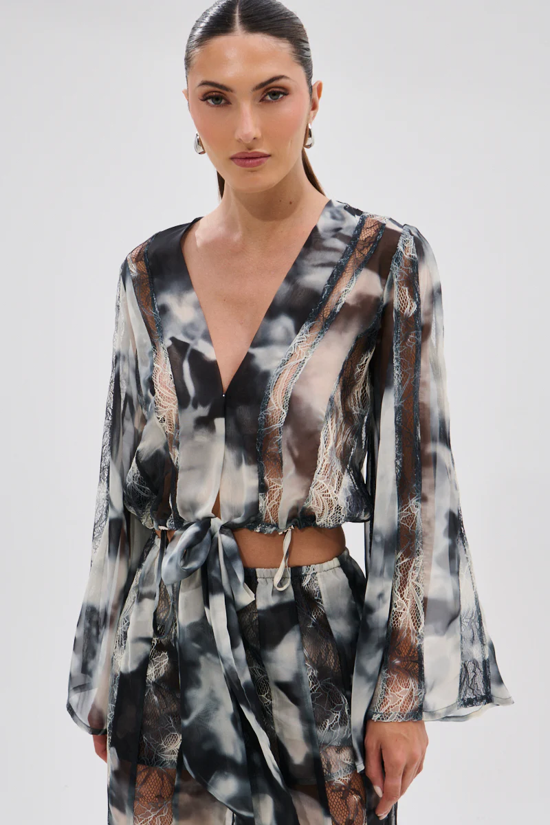 RUBY OMBRE TIE FRONT BLOUSE - Image 4