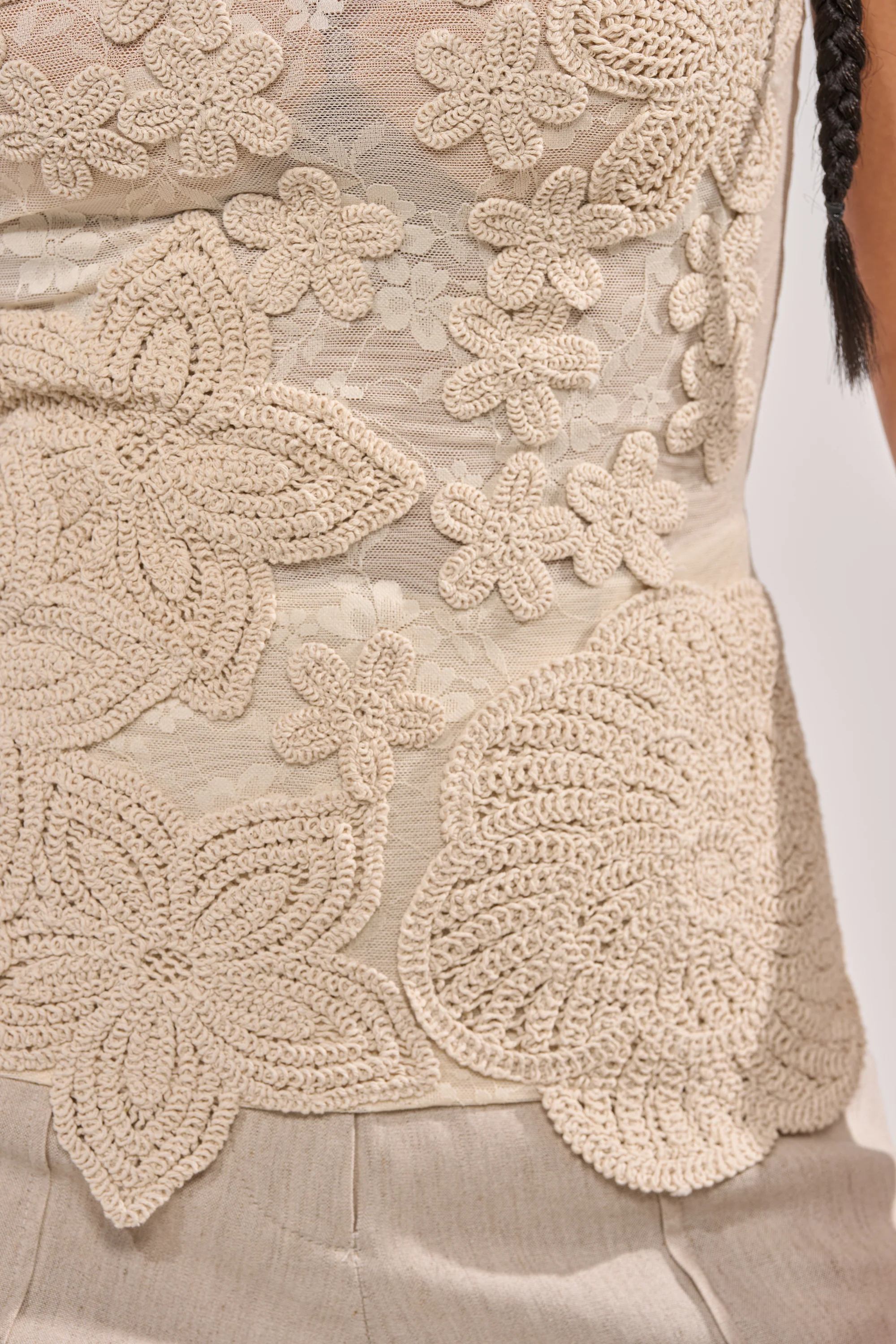 SANDY BEACHES MESH EMBROIDERED TOP - Image 9