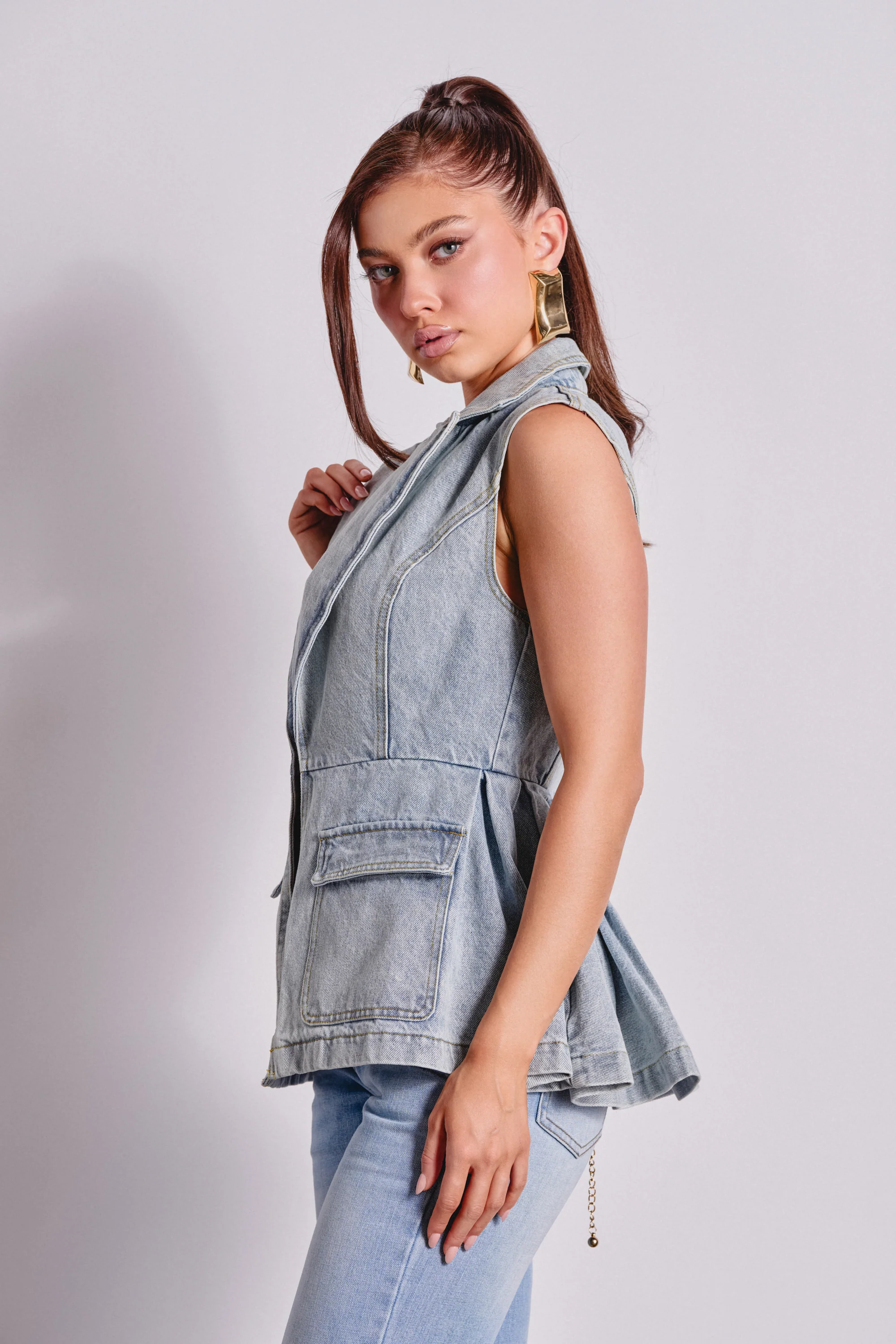 SCOUT DENIM BLAZER VEST - Image 4