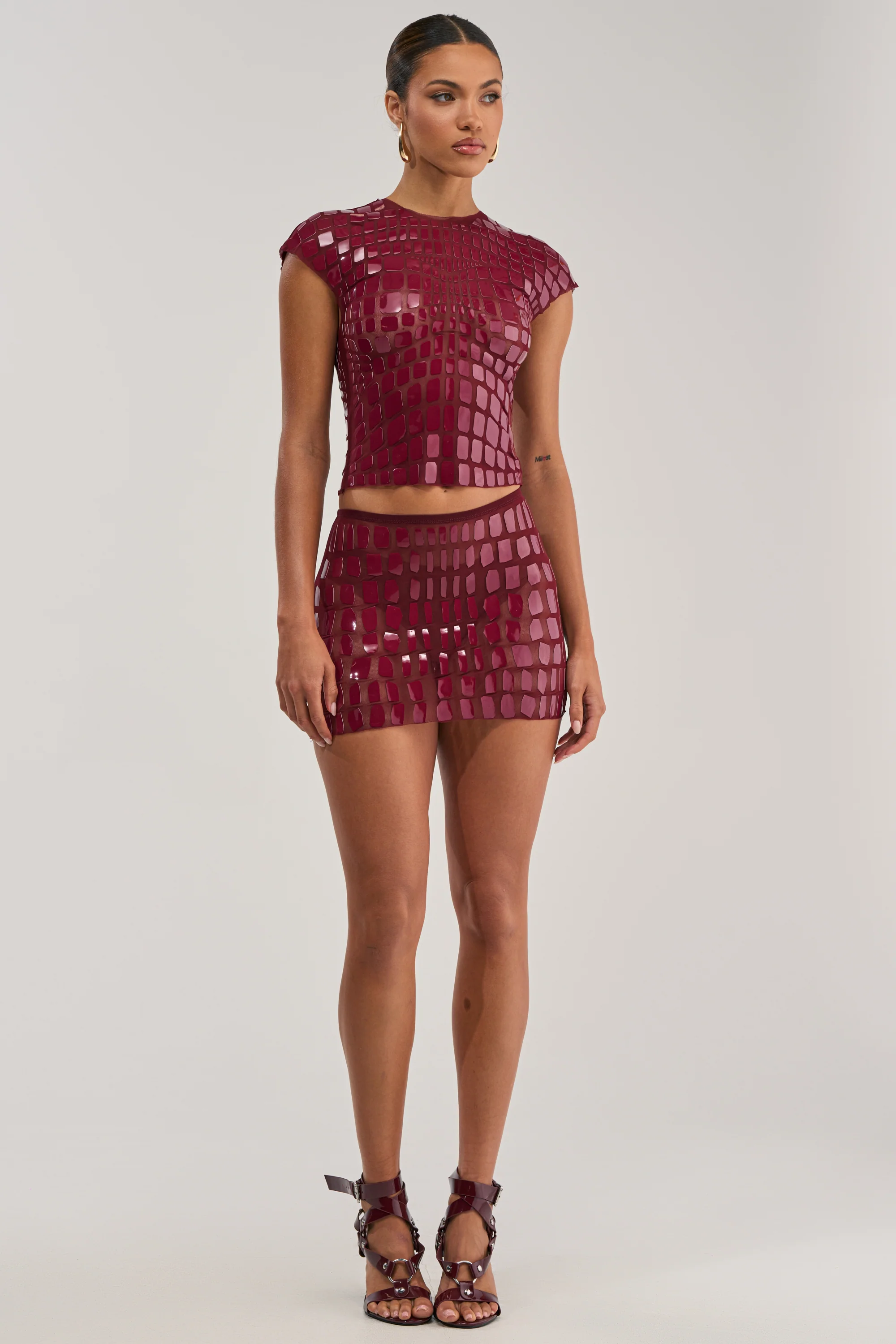 SEE THROUGH ME TOP IN BURGUNDY - Image 6