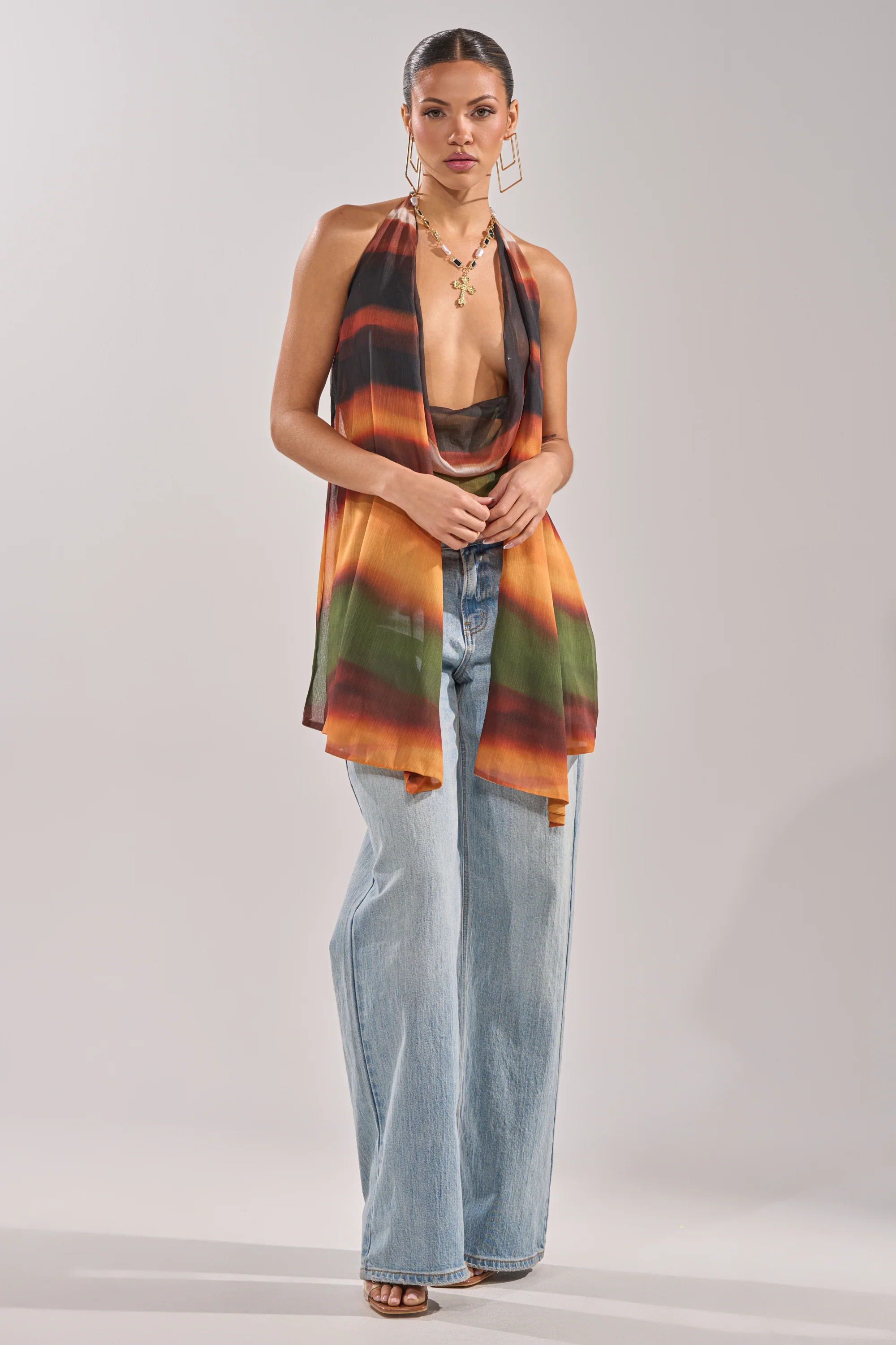 SELENA DEEP COWL HALTER TOP - Image 8