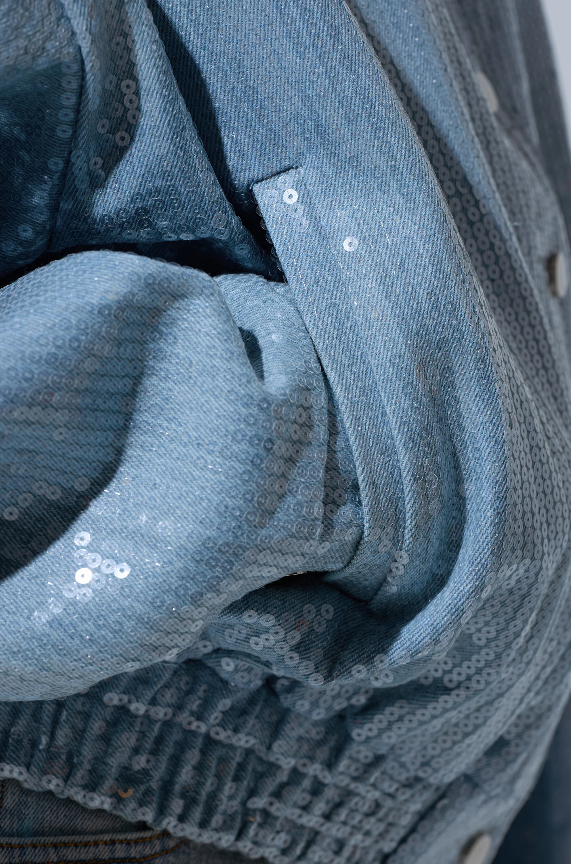 SEQUIN OVERLAY DENIM BOMBER - Image 10