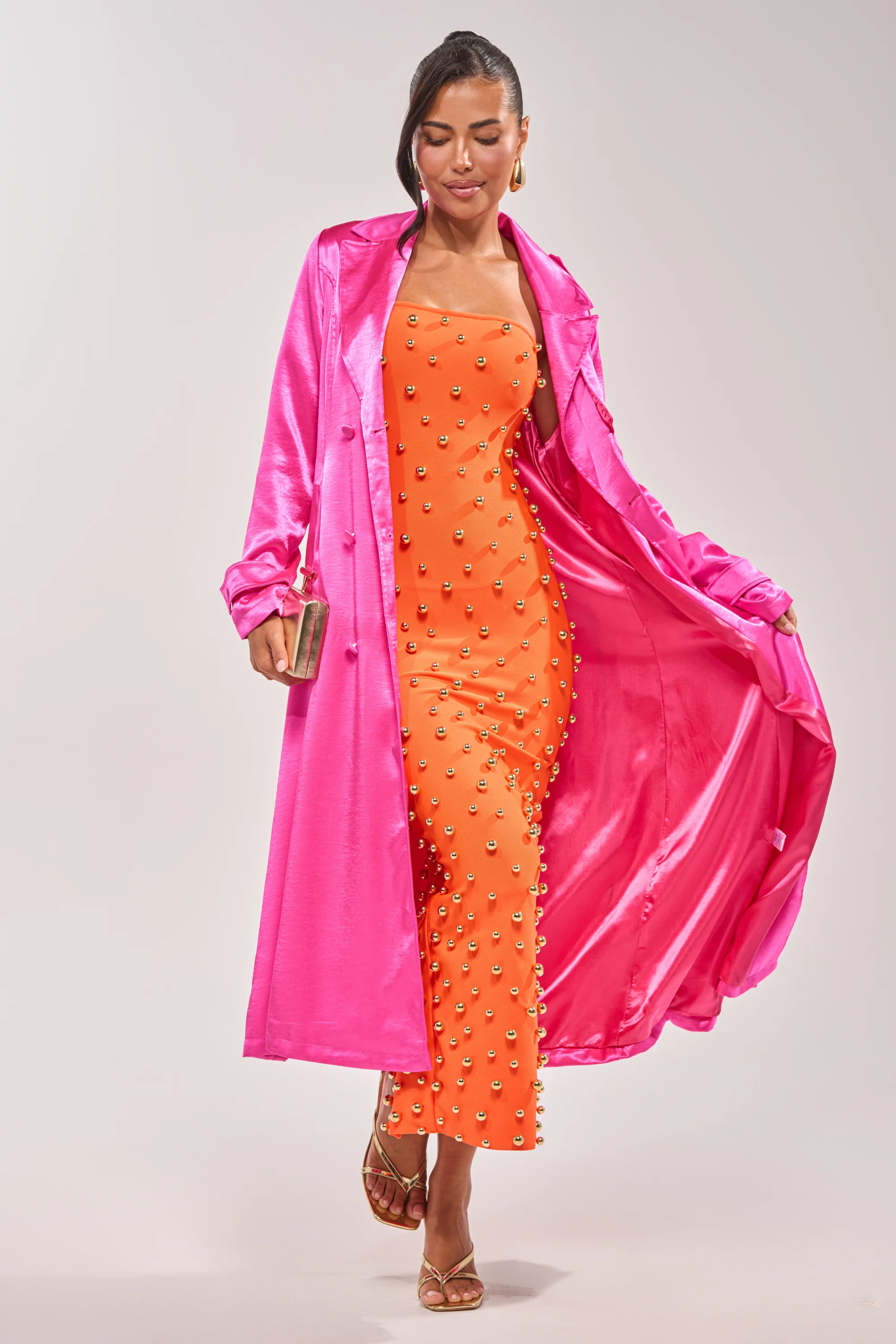 SERVING LOOKS STRAPLESS STUDDED MIDI DRESS - Image 7