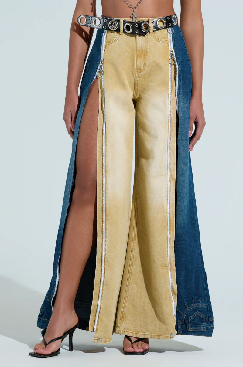 SHE CAN DO BOTH MIXED MEDIA DENIM JEANS