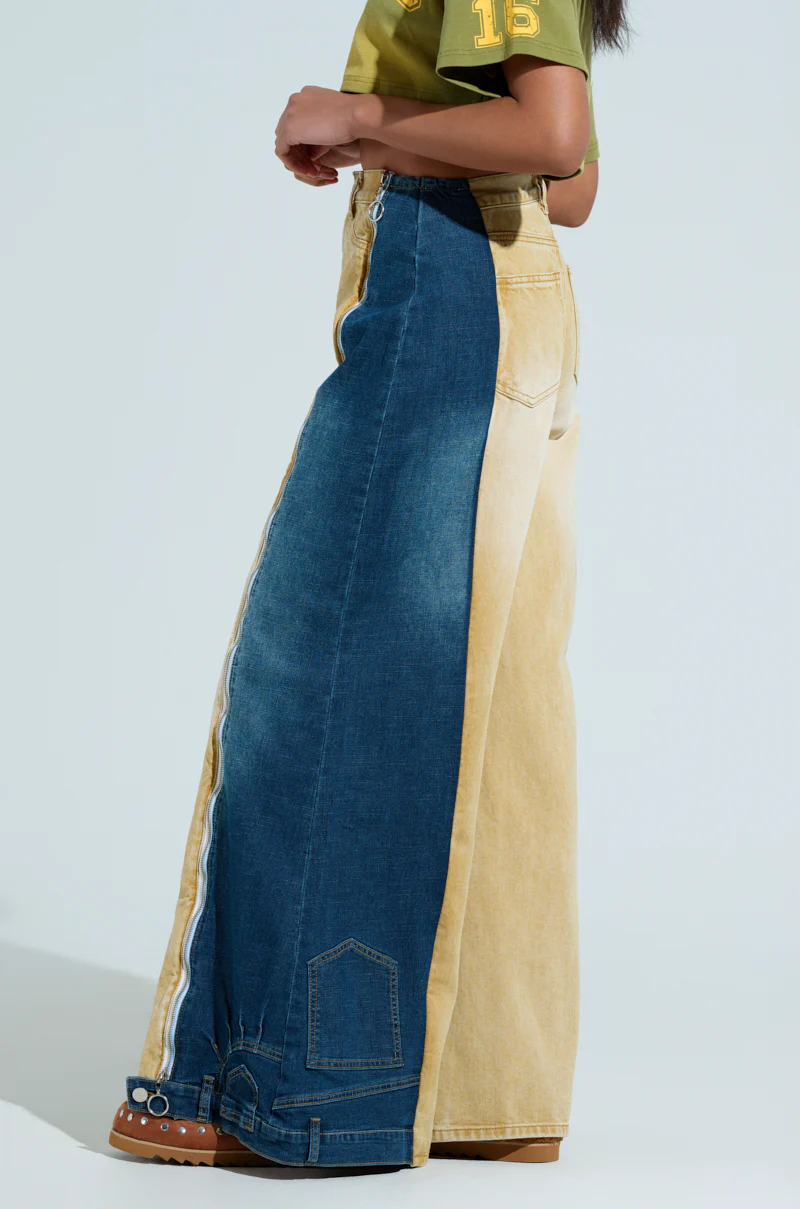SHE CAN DO BOTH MIXED MEDIA DENIM JEANS - Image 4