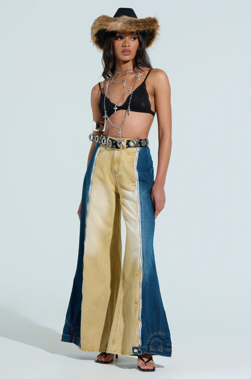 SHE CAN DO BOTH MIXED MEDIA DENIM JEANS - Image 7