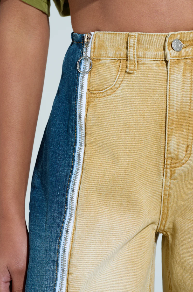 SHE CAN DO BOTH MIXED MEDIA DENIM JEANS - Image 9
