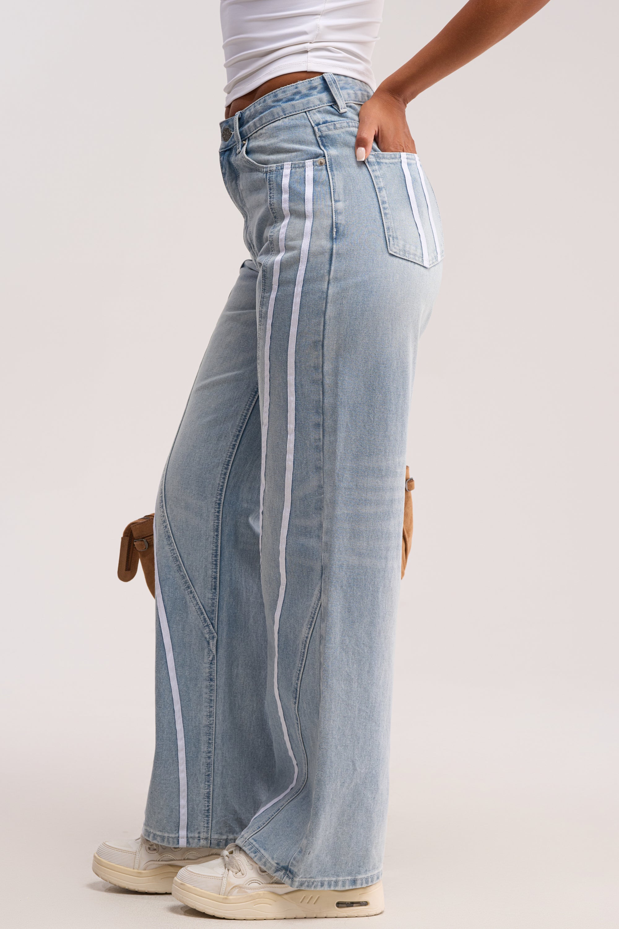SHE IS A RUNNER DENIM TRACK PANT - Image 4
