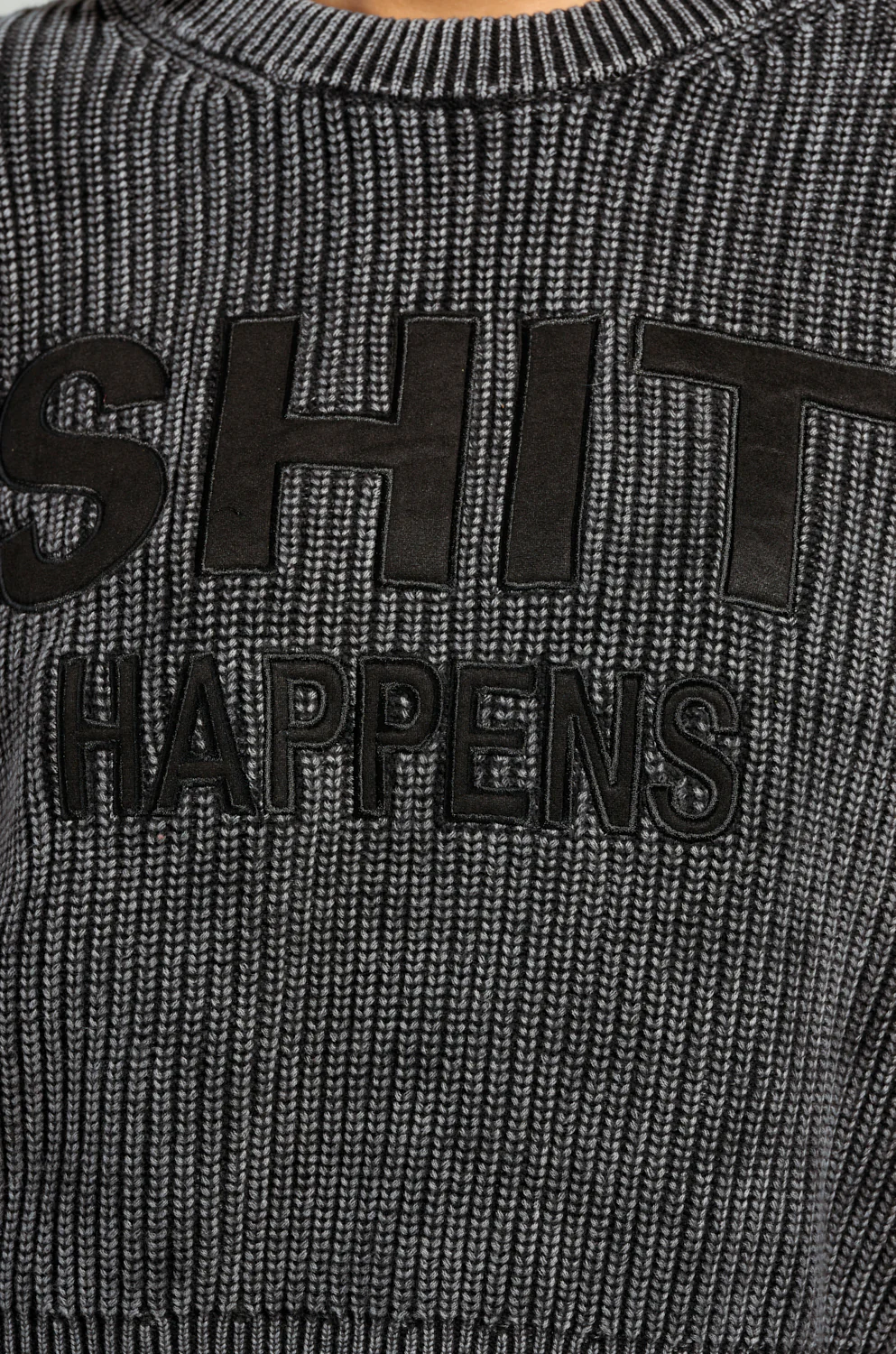 SHIT HAPPENS MINERAL WASH LONG SLEEVE SWEATER - Image 7