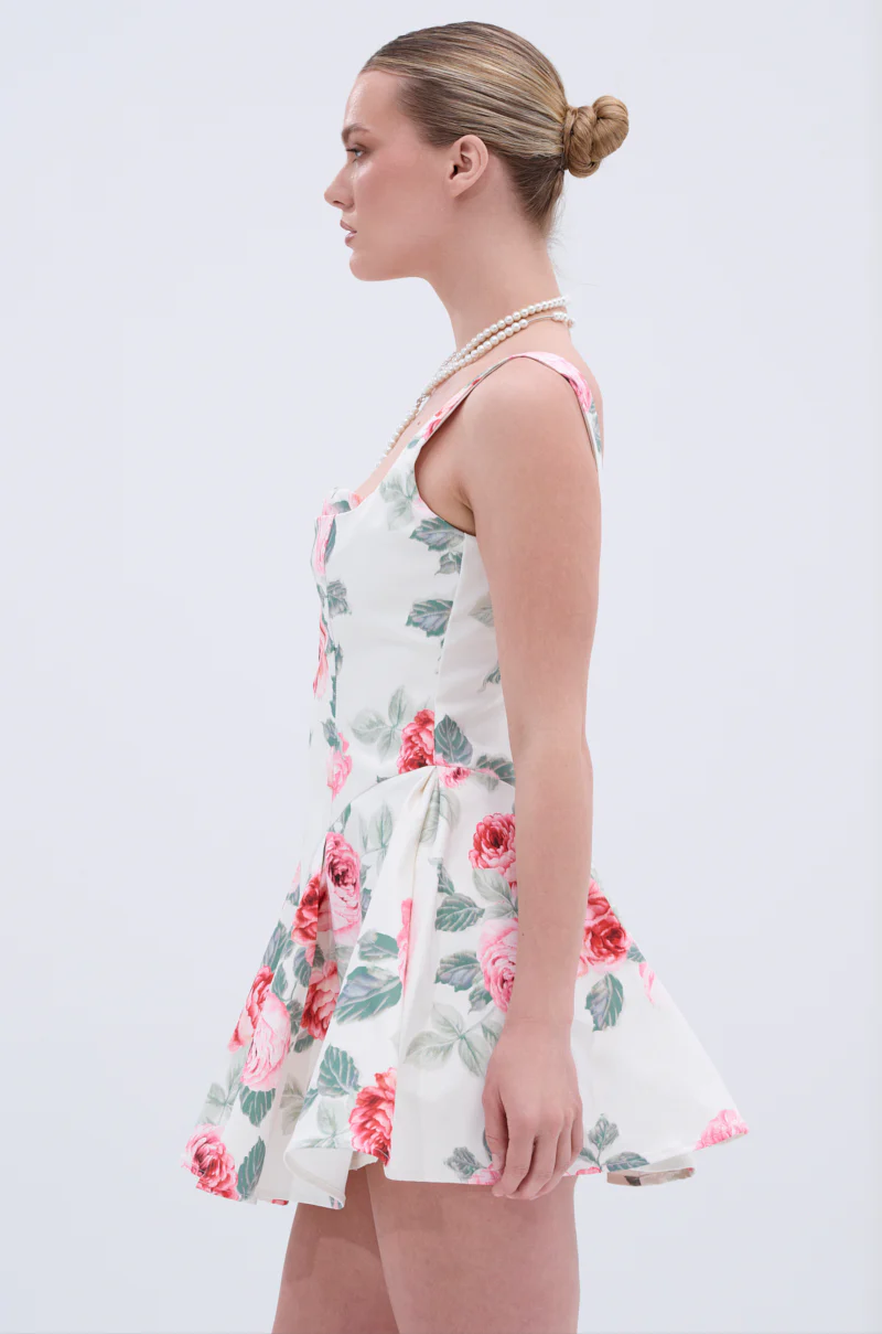 SHOW ME IVORY FLORAL MINI DRESS - Image 4