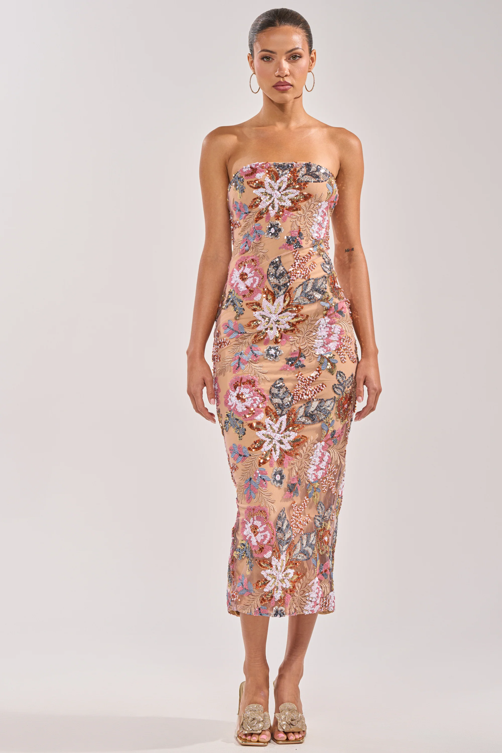 SHOW ME LOVE EMBELLISHED MIDI DRESS - Image 5