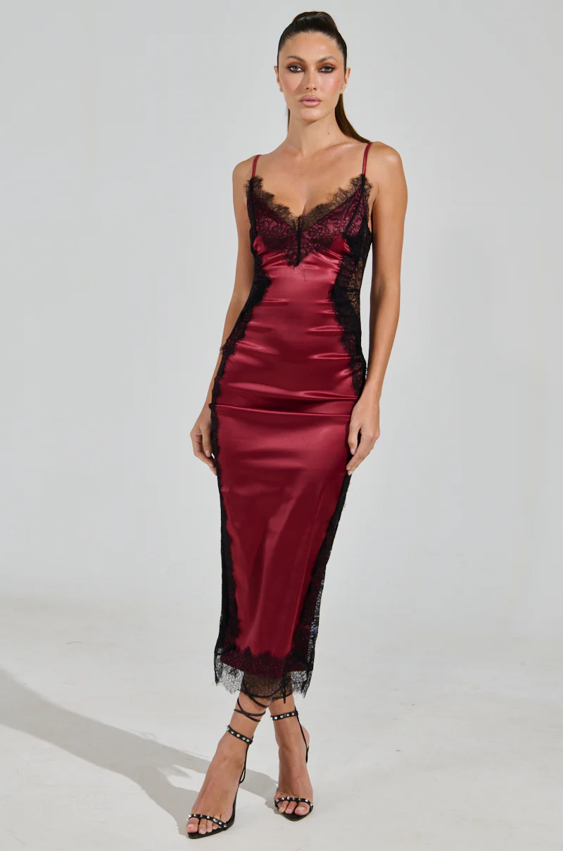SHOW US WHAT YOU GOT SATIN MIDI DRESS - Image 2