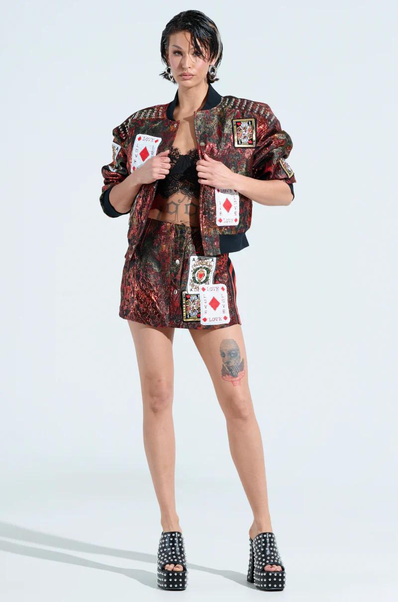 SHOW YOUR CARDS BROCADE BOMBER - Image 6
