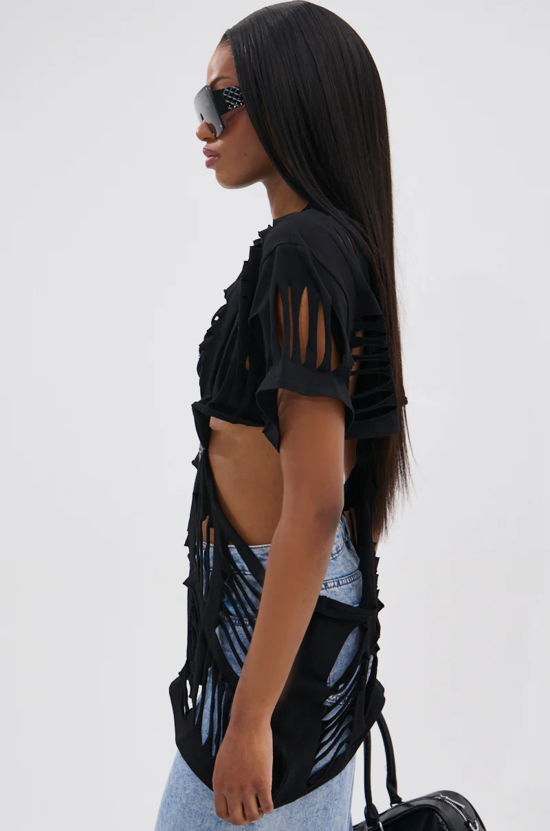SHREDDED OVERSIZED SHORT SLEEVE TEE - Image 4