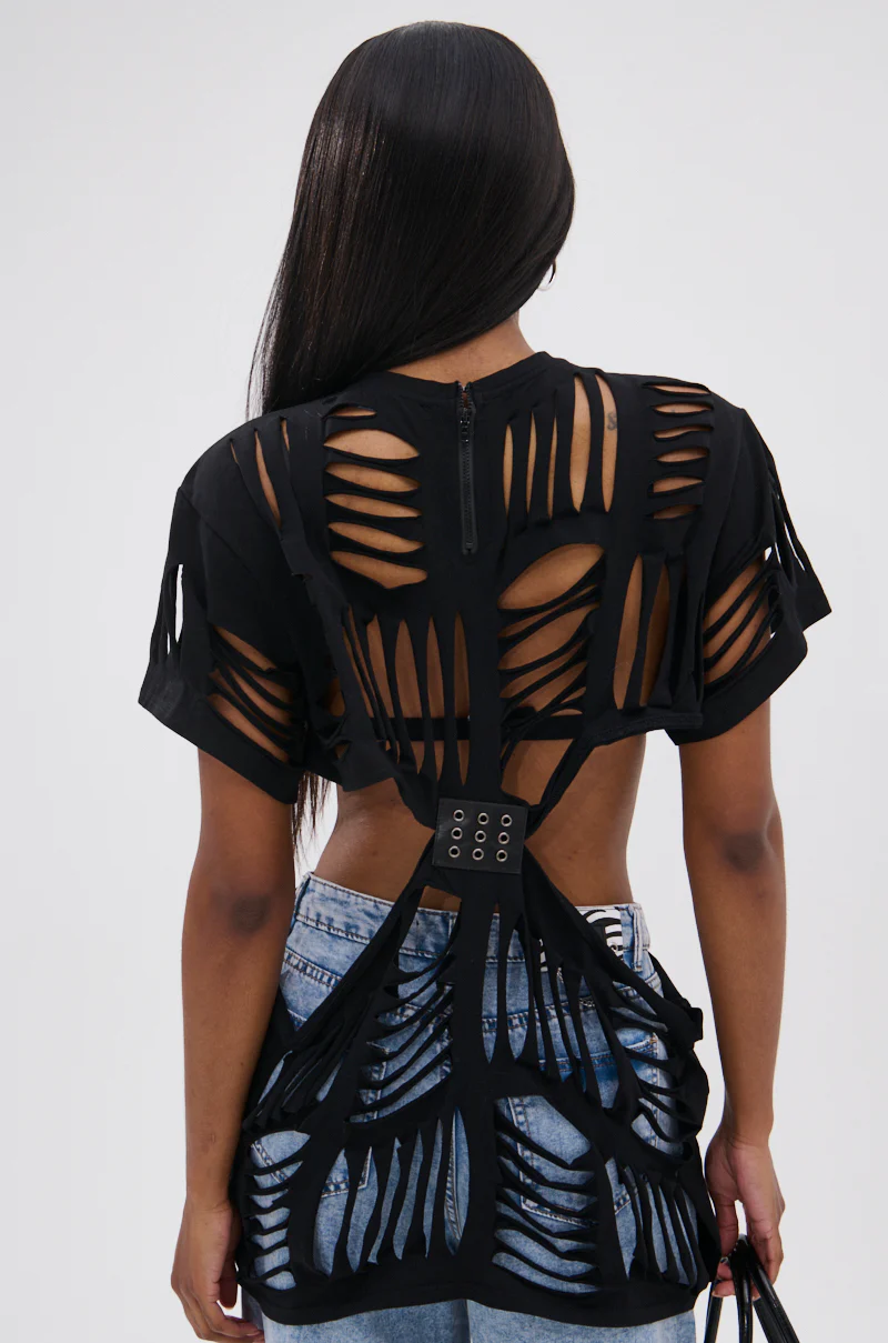 SHREDDED OVERSIZED SHORT SLEEVE TEE - Image 5