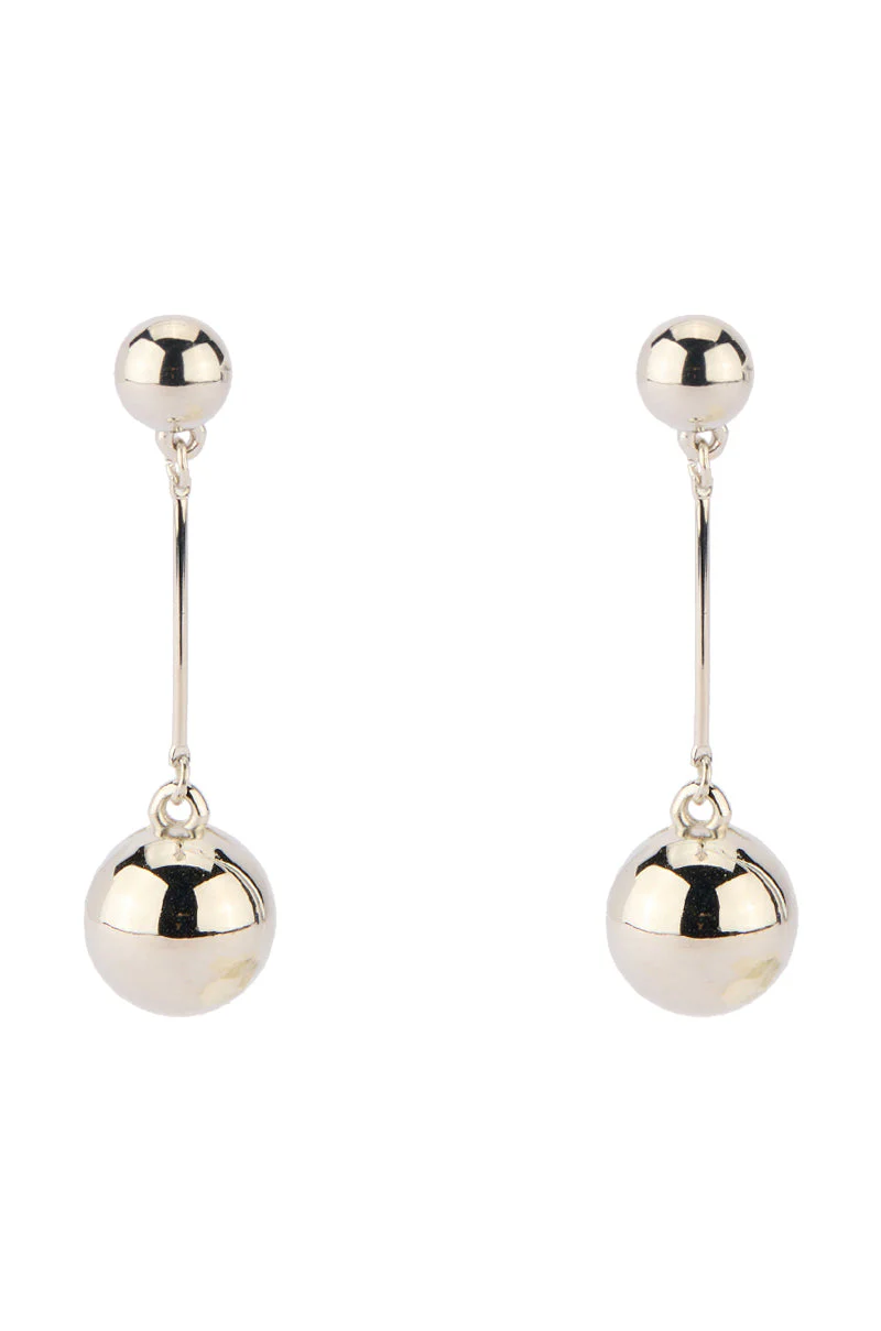 SILVER BALL EARRING - Image 2