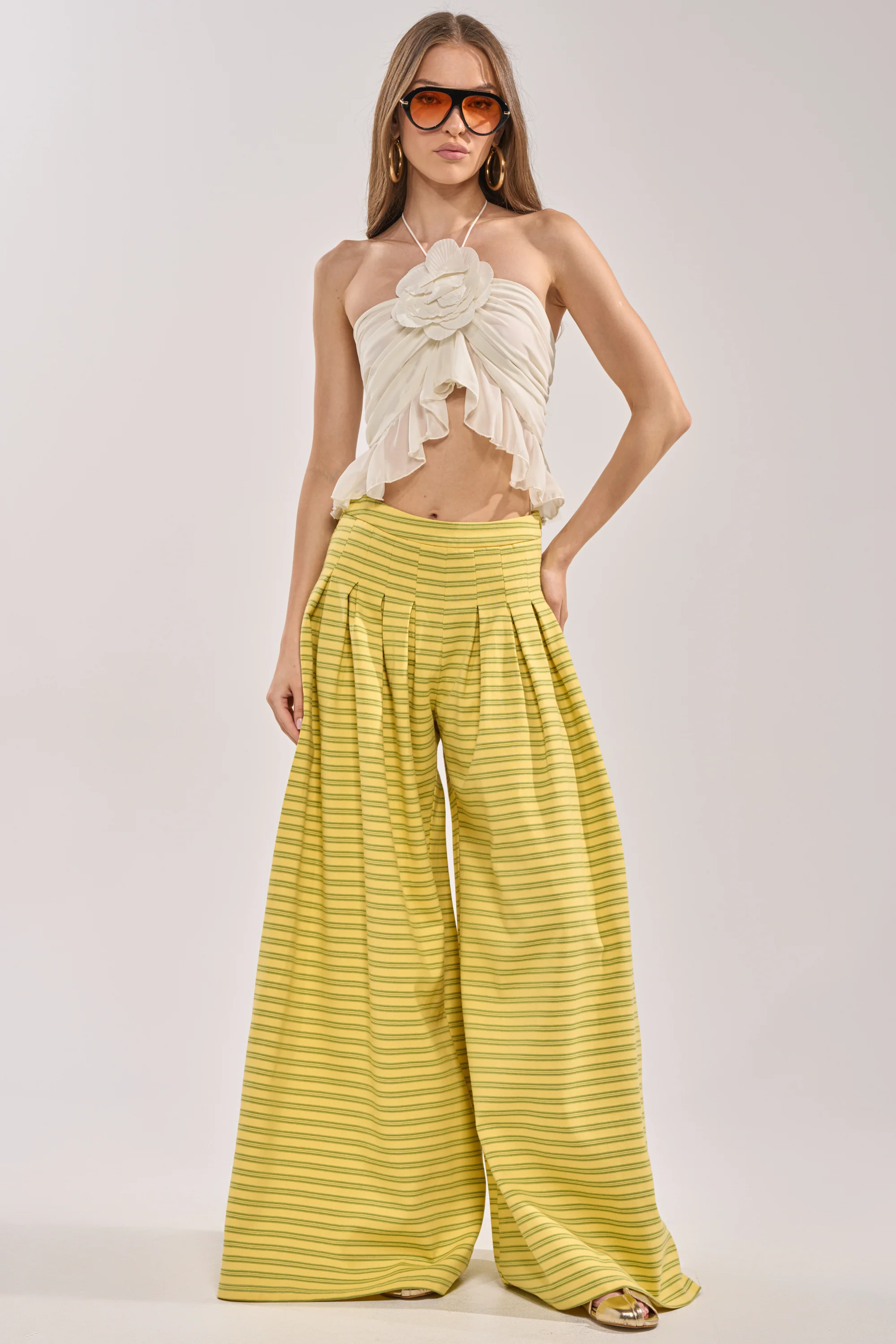SILVER COAST YELLOW STRIPE TROUSER - Image 4