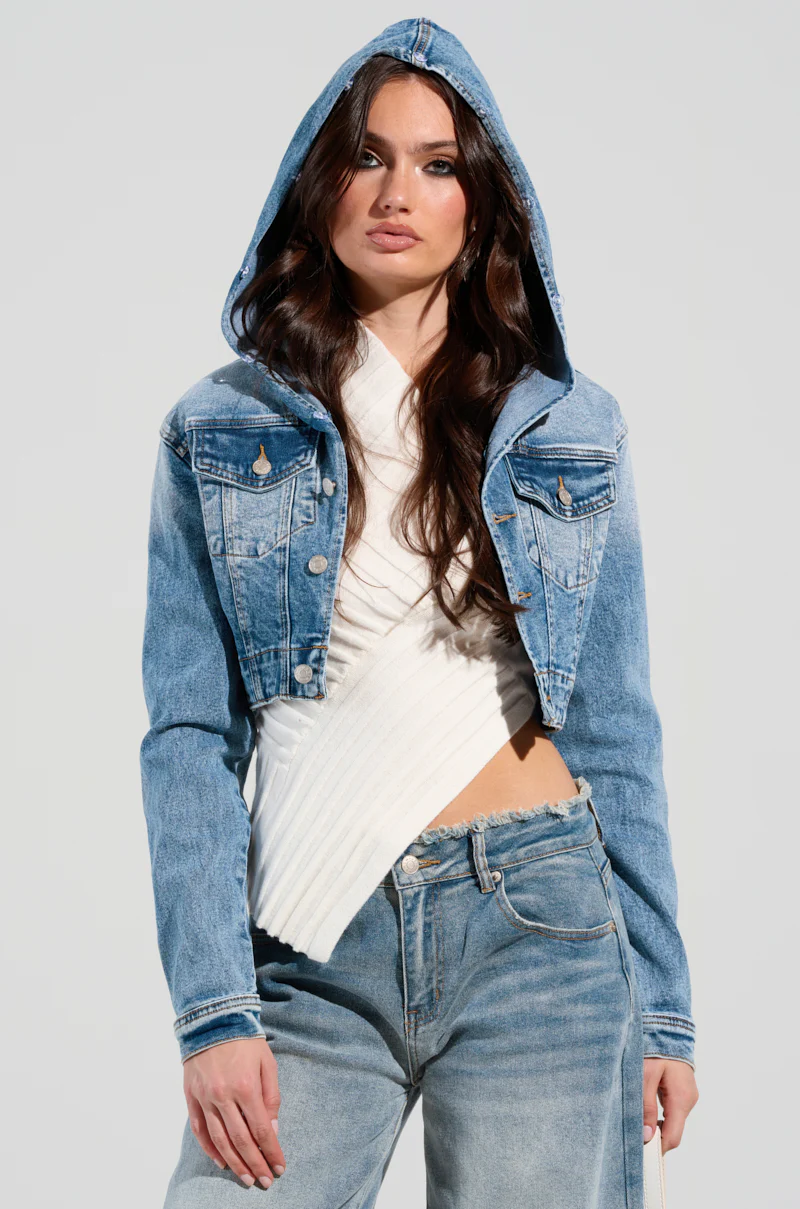 SITTING PRETTY FUR TRIM DENIM JACKET - Image 3