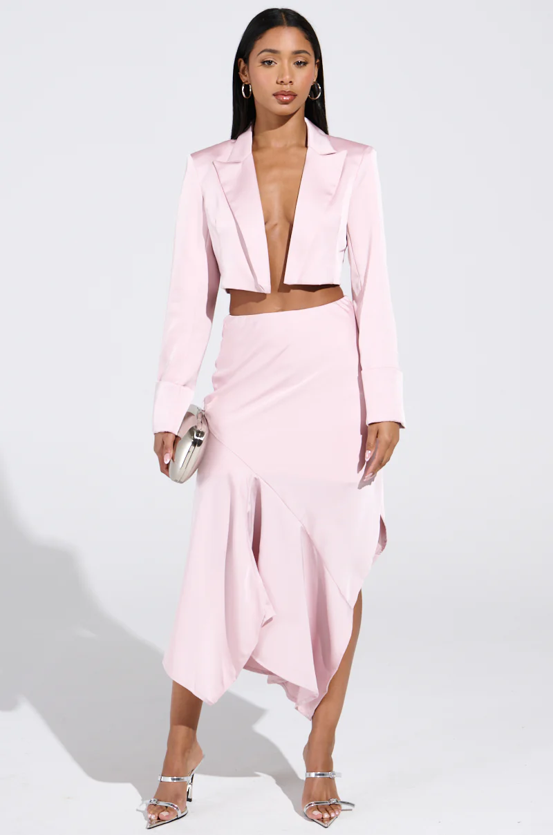 SOFIA CROPPED SATIN BLAZER - Image 5
