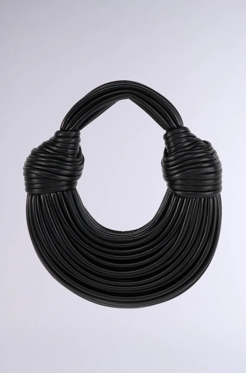 SOMETHING SPECIAL FAUX LEATHER ROPE PURSE IN BLACK - Image 3