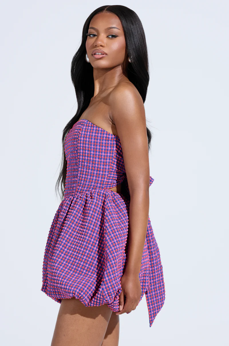 SOPHIA PLAID BUBBLE ROMPER - Image 3