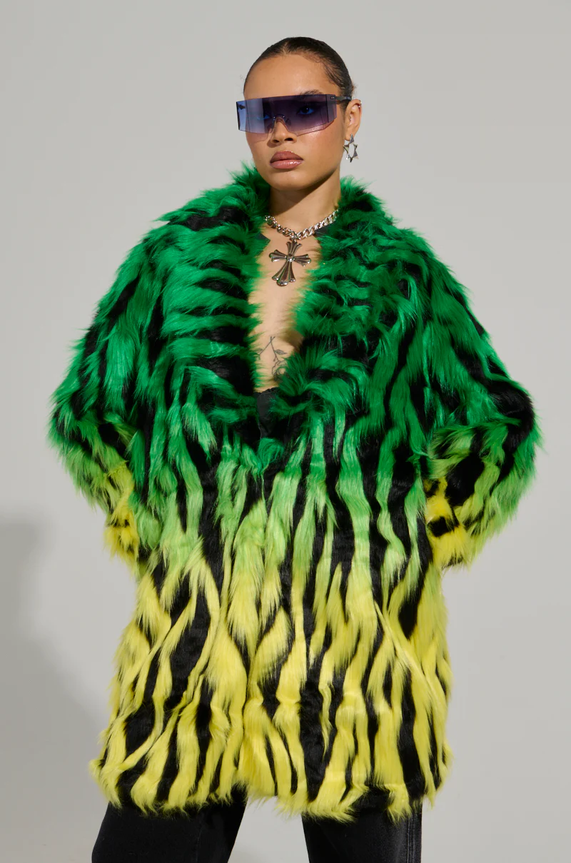 SOUND THE ALARM FAUX FUR COAT - Image 2