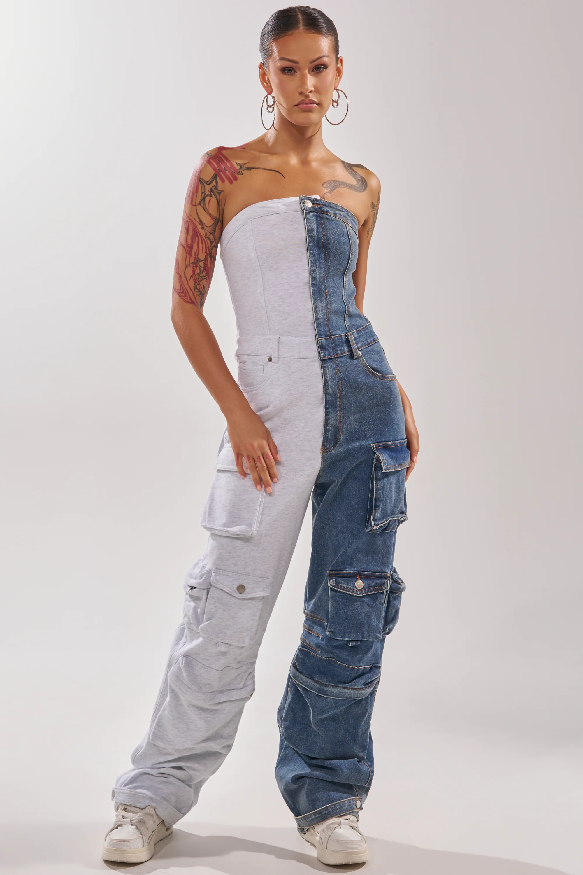SPLIT DECISION DENIM JUMPSUIT - Image 4
