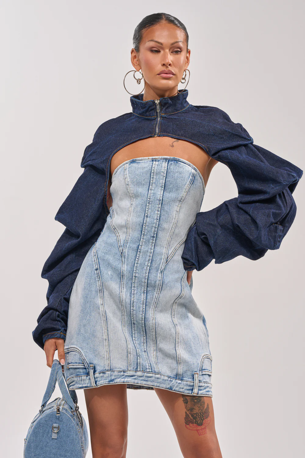 SPOIL ME BOLERO IN DARK DENIM - Image 3