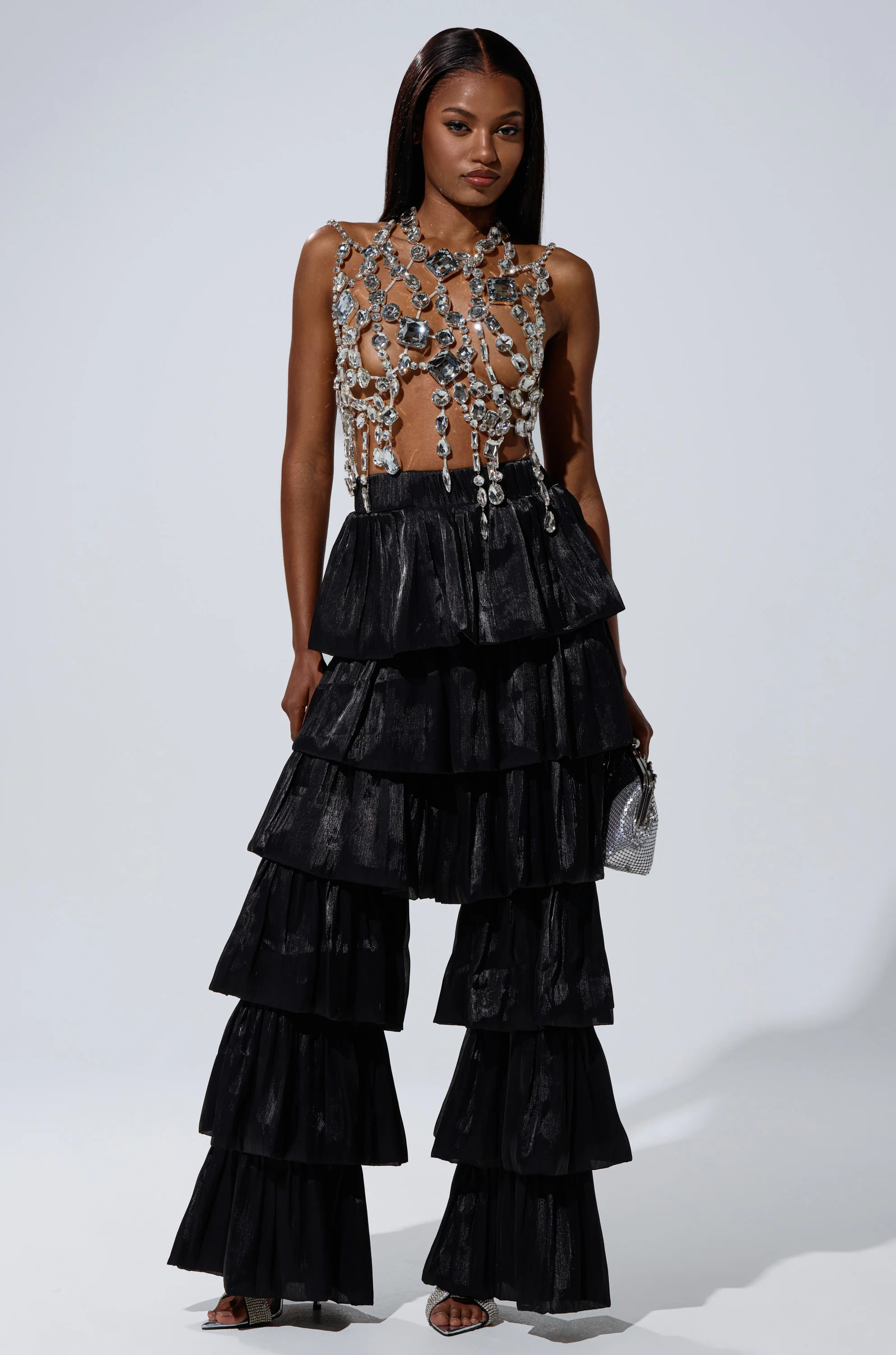 STAR OF THE NIGHT FLOUNCY PANT IN BLACK - Image 5