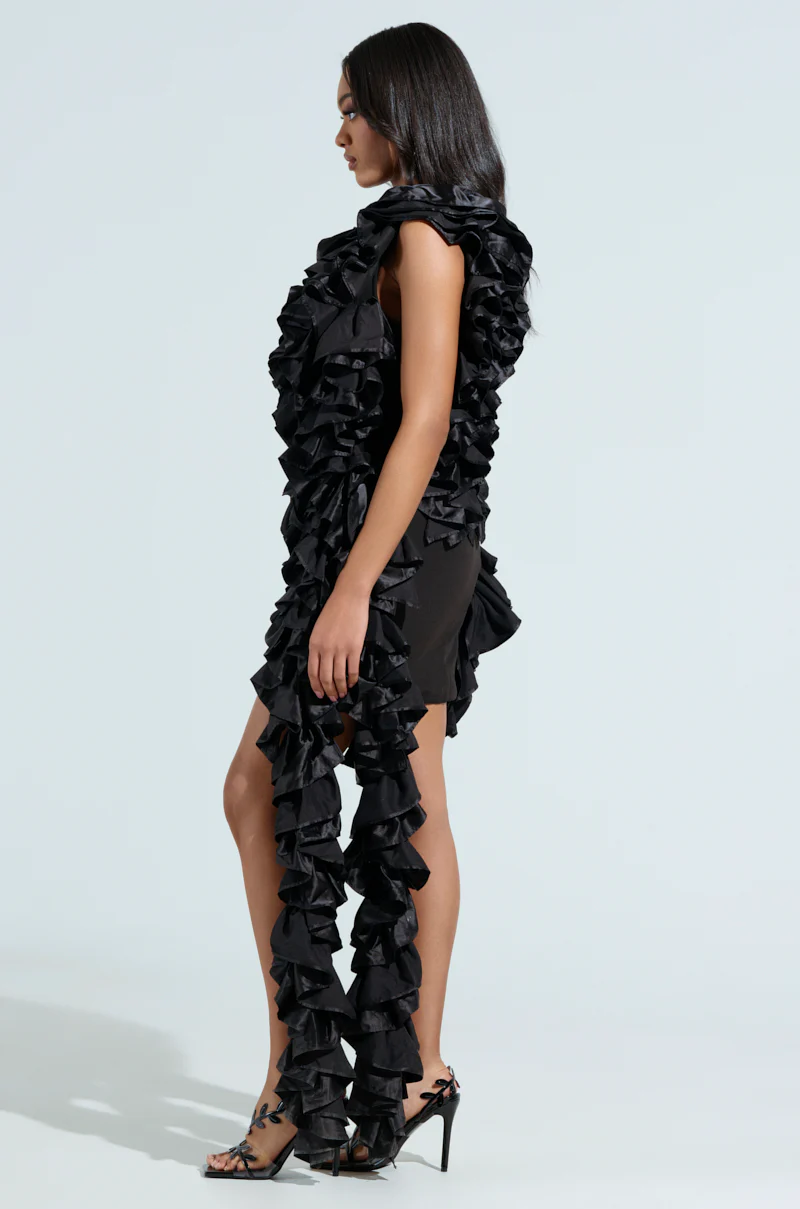 STAR OF THE SHOW RUFFLE MINI DRESS - Image 5