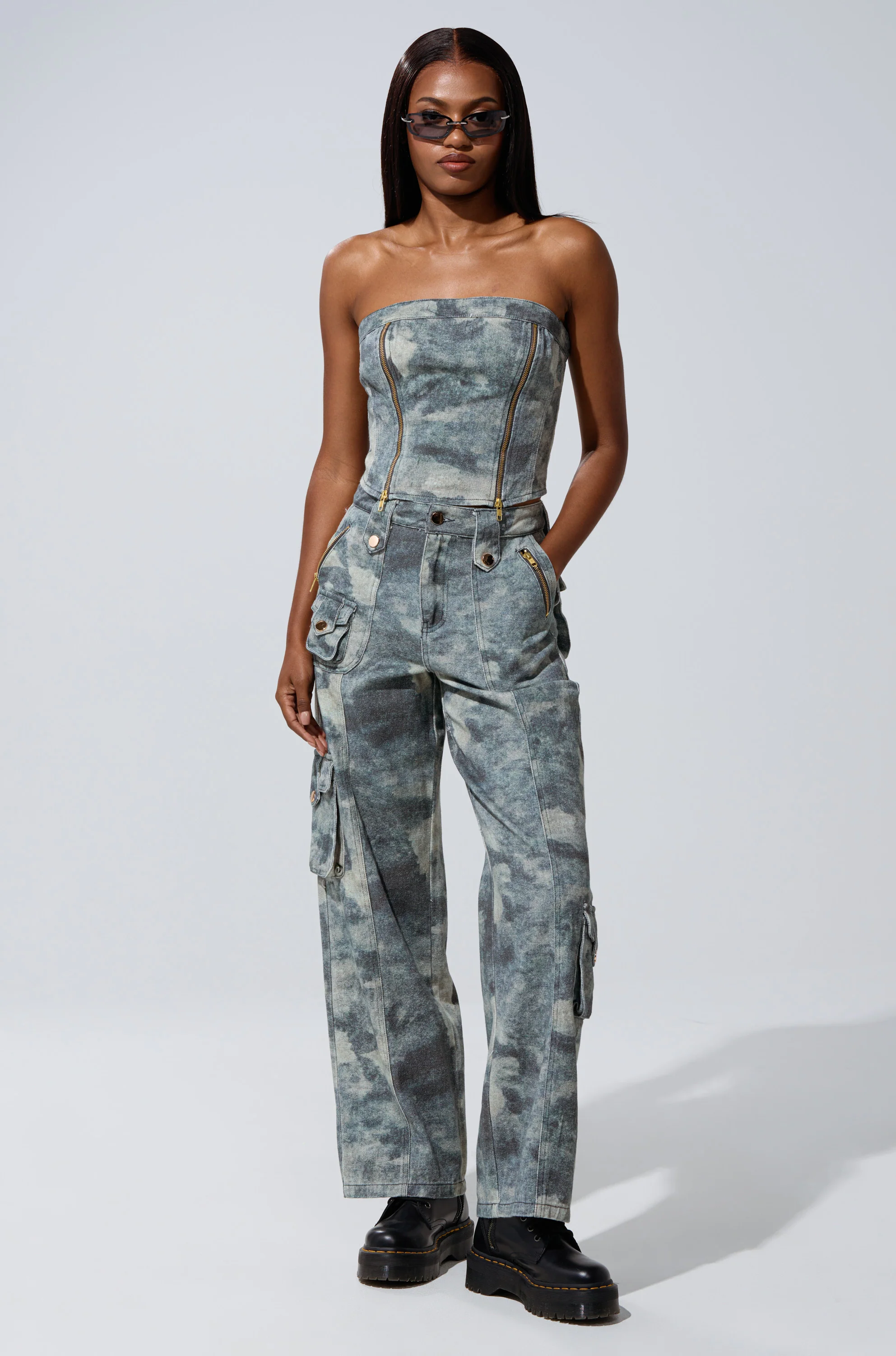 STEPH CAMO DENIM RELAXED PANT