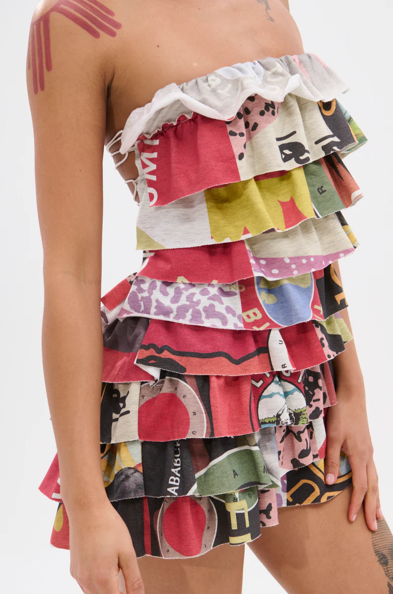 STREETS ARE CALLING PRINTED RUFFLE ROMPER - Image 8