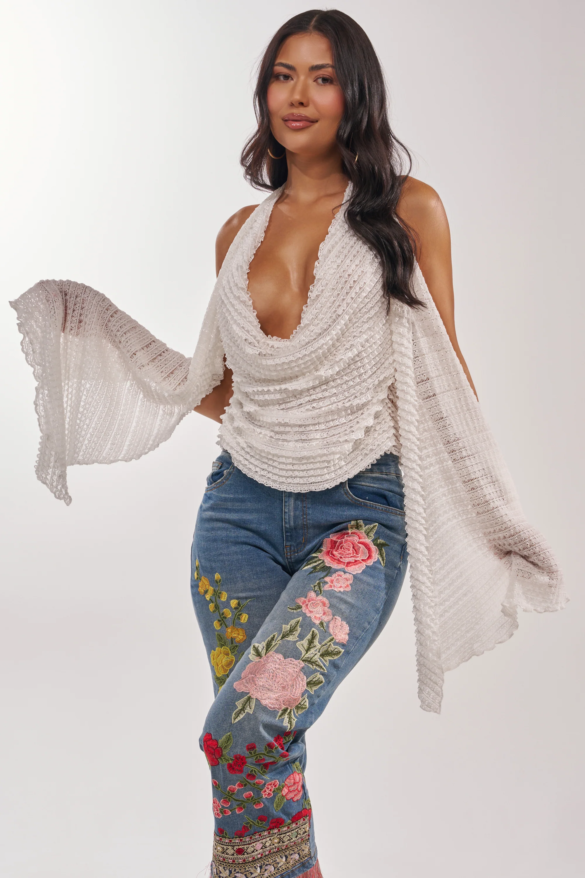 TAKE ME TO THE TROPICS COWL NECK BLOUSE - Image 2