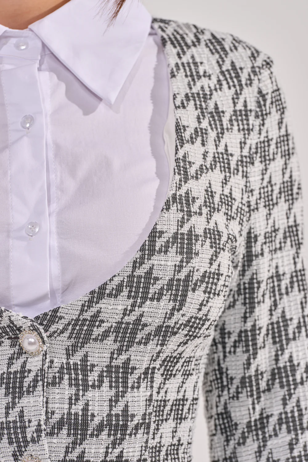 TALIA TWEED LONG SLEEVE COLLARED DRESS - Image 10