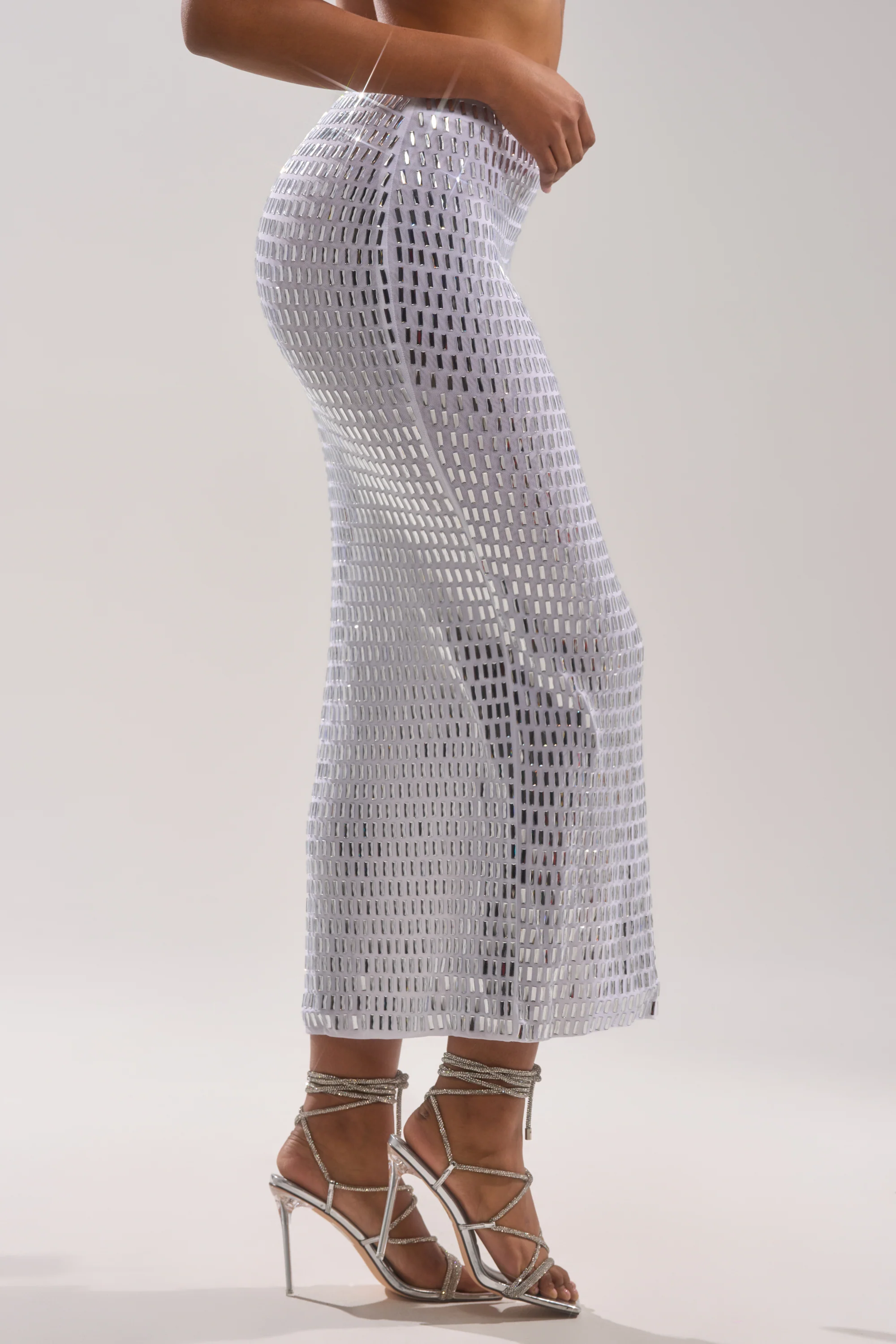 TALK ABOUT ME RHINESTONE MAXI SKIRT - Image 5