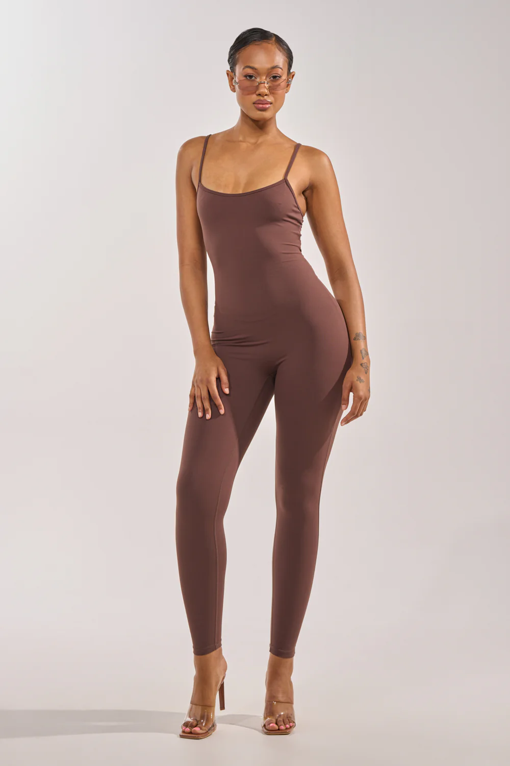 THAT GIRL SEAMLESS JUMPSUIT IN BROWN - Image 2