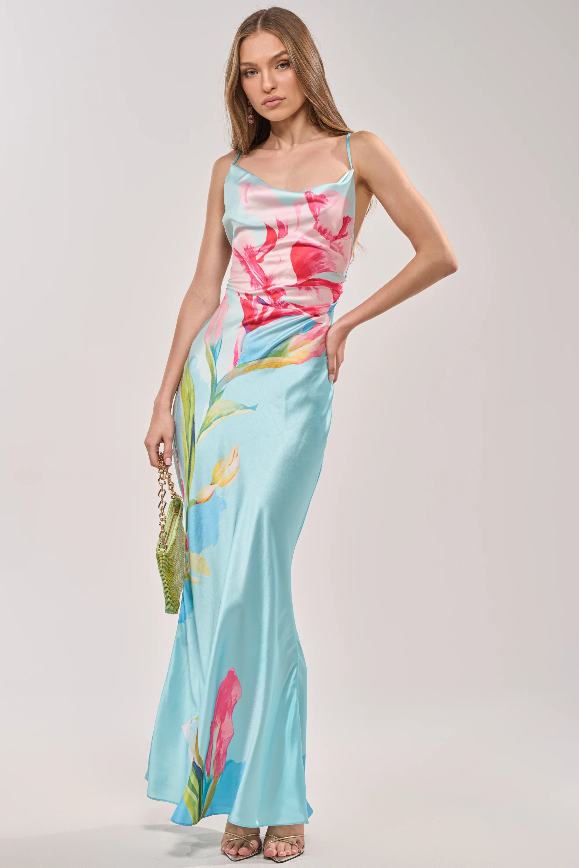THE MAIN EVENT FLORAL SATIN MAXI DRESS - Image 4