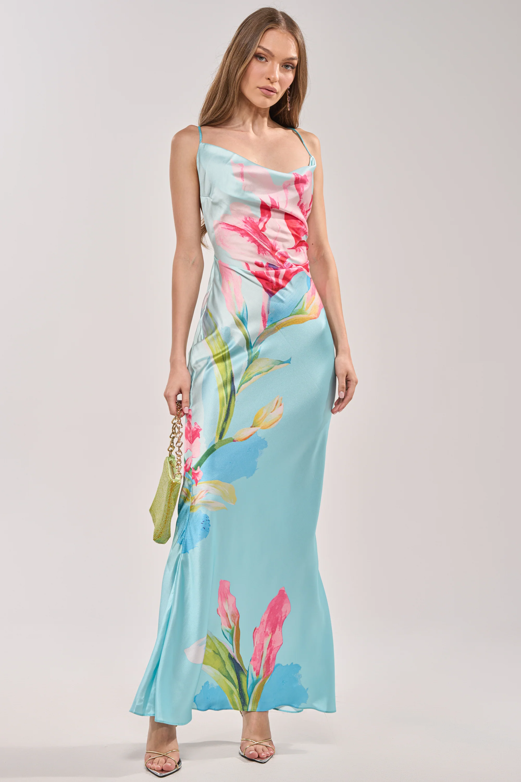 THE MAIN EVENT FLORAL SATIN MAXI DRESS - Image 5