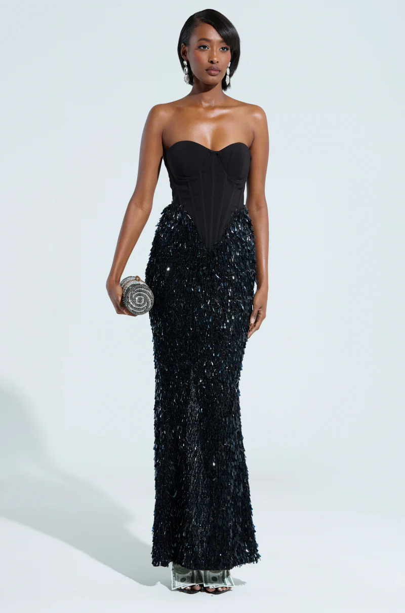 THE MAIN EVENT SEQUIN CORSET MAXI DRESS - Image 2
