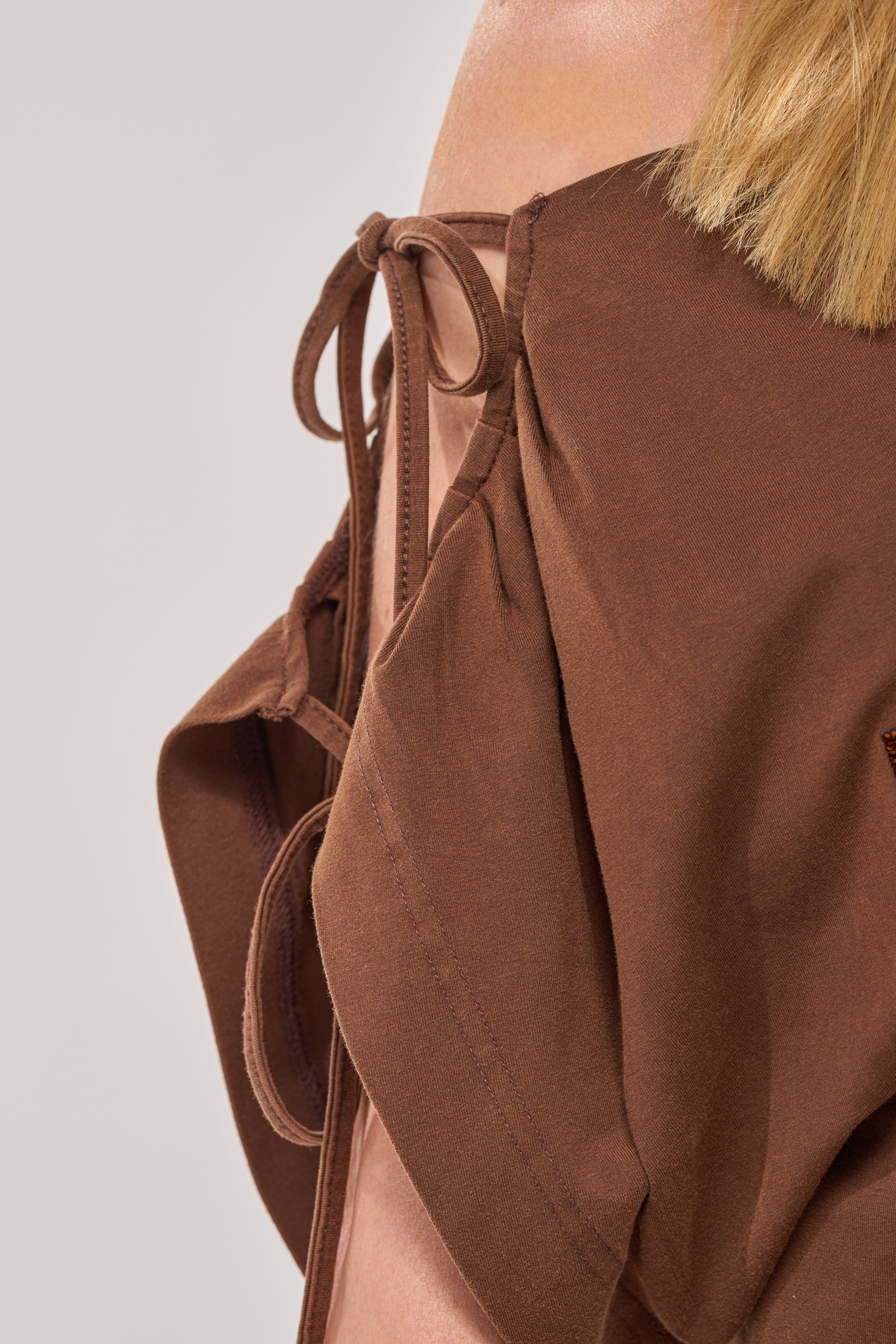 FCK A DAY JOB OFF THE SHOULDER BROWN TEE - Image 11
