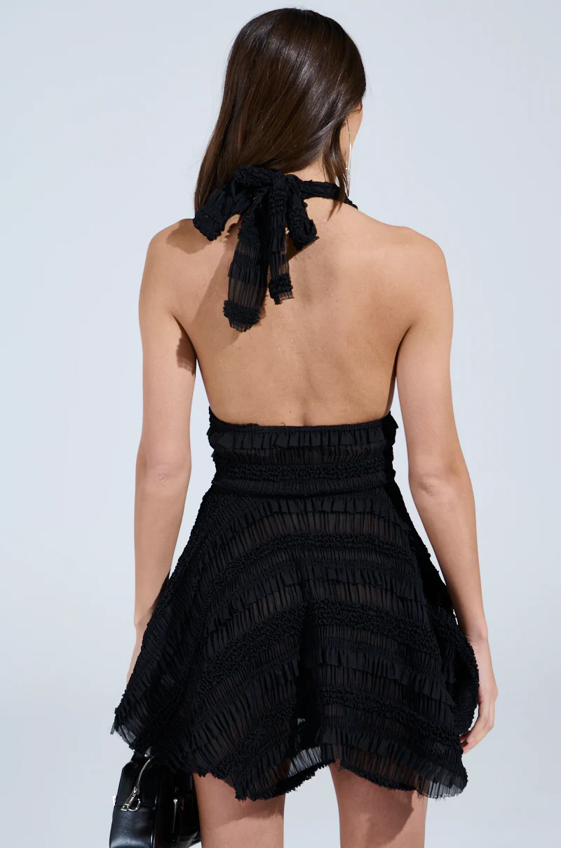 THIS IS WHAT I WANT SLINKY HALTER DRESS IN BLACK - Image 5