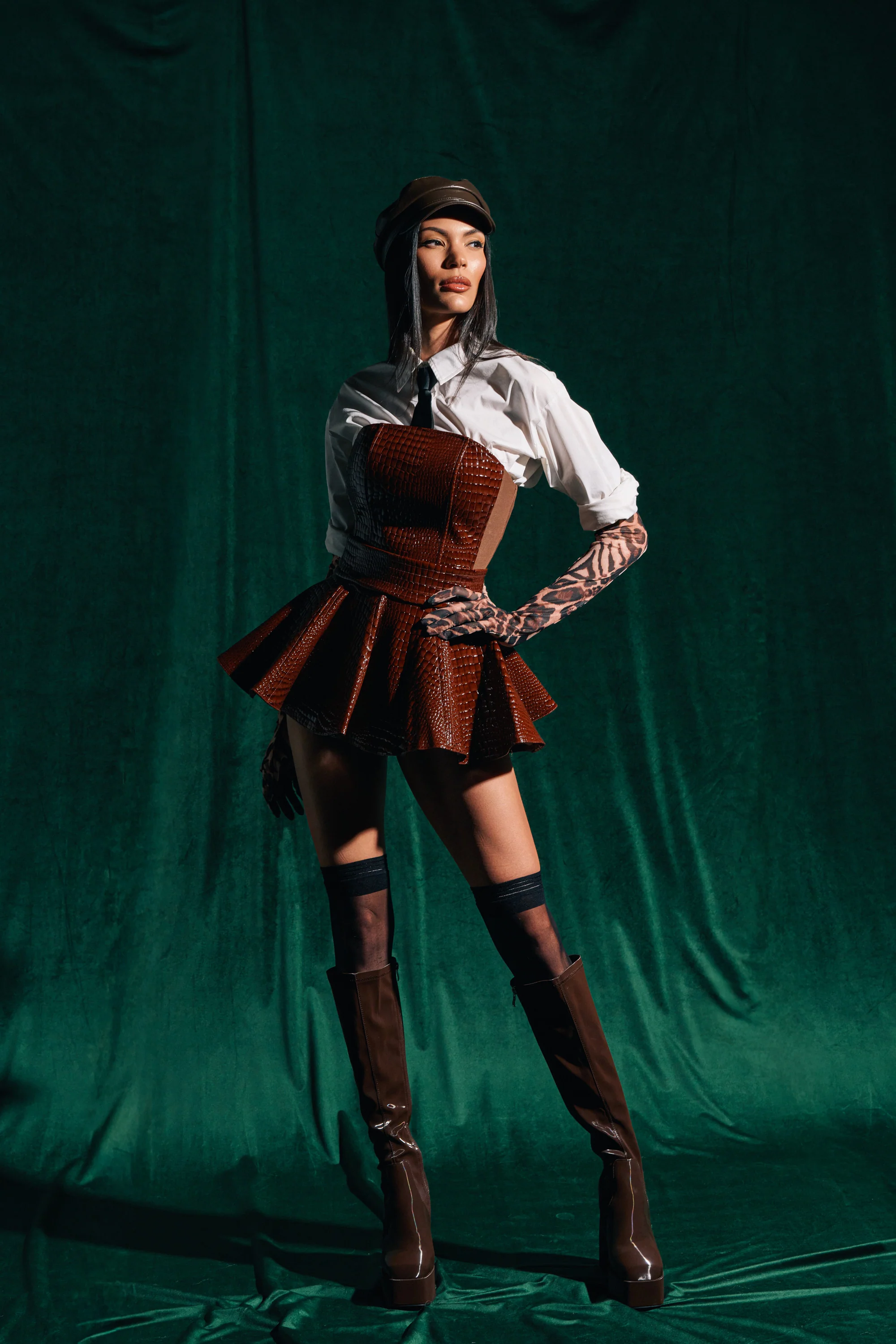 TOO GOOD FOR YOU CROCODILE MINI SKIRT