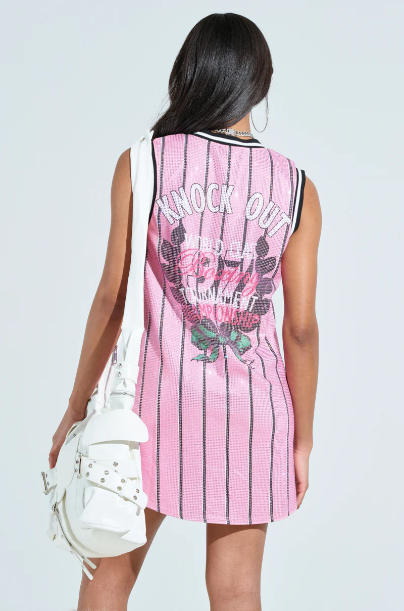 TOTAL KNOCKOUT RHINESTONE JERSEY DRESS - Image 5