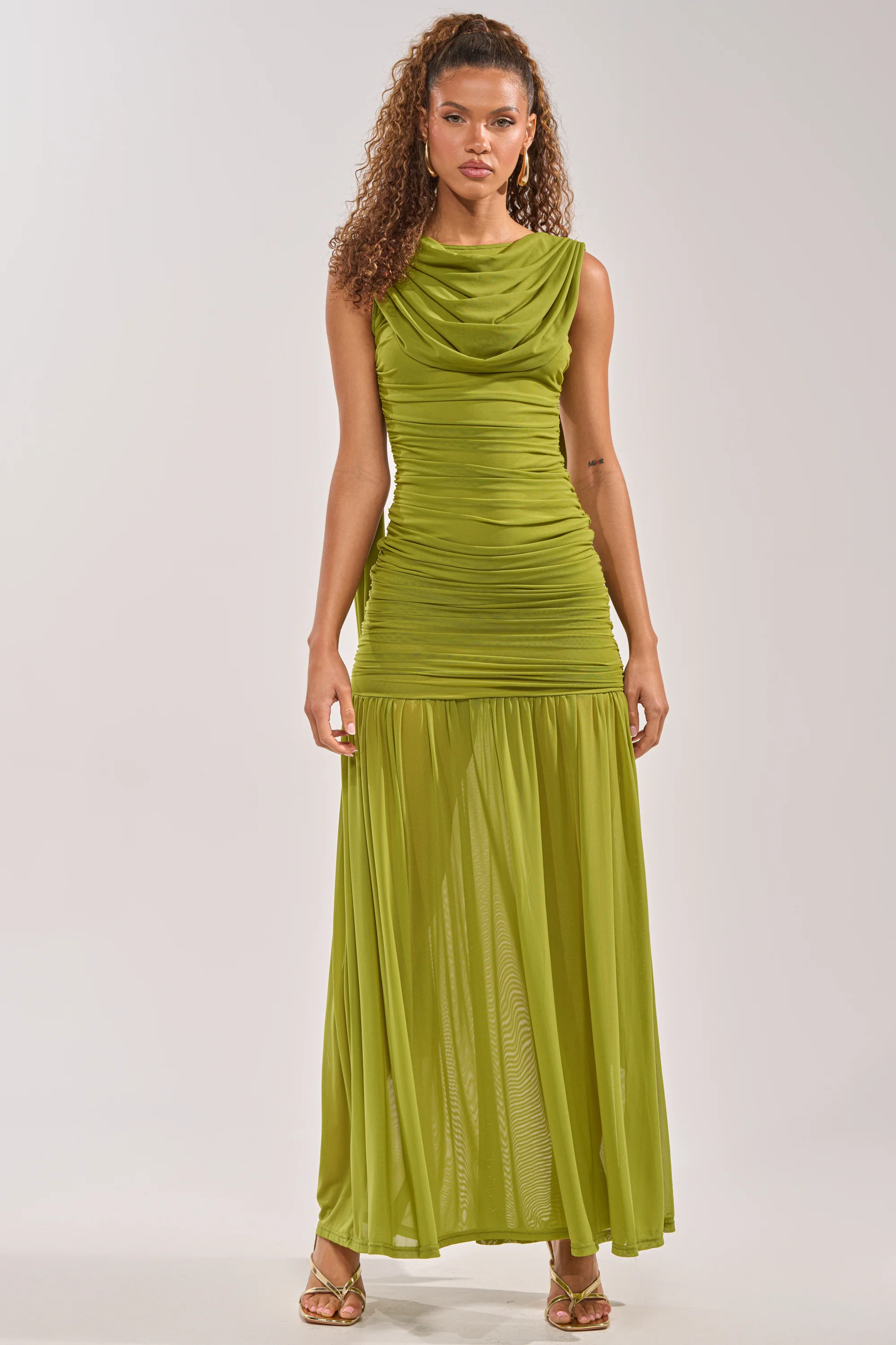 TRENDSETTER ENERGY LAYERED MAXI DRESS IN GREEN - Image 4
