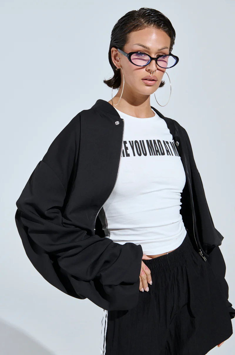 TREY RUCHED SLEEVE BOMBER - Image 2
