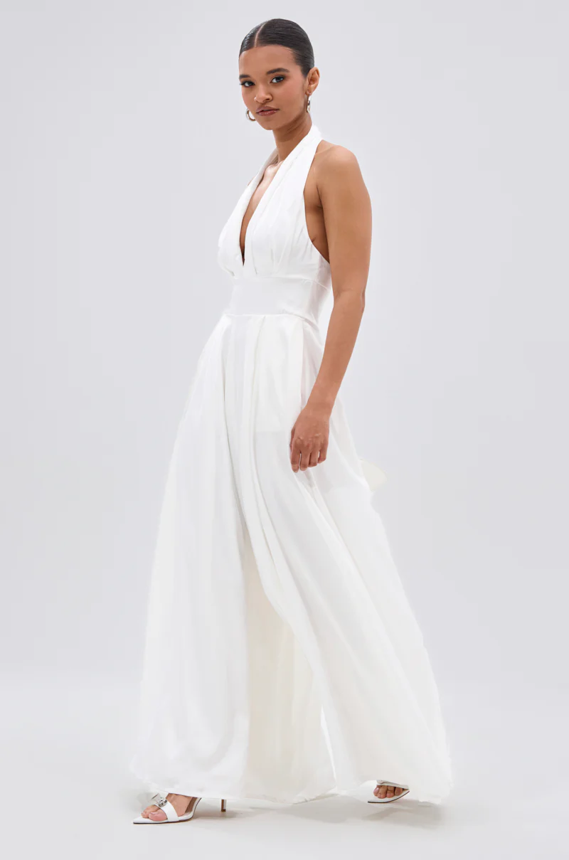 UNFORGETTABLE SATIN JUMPSUIT IN WHITE - Image 2