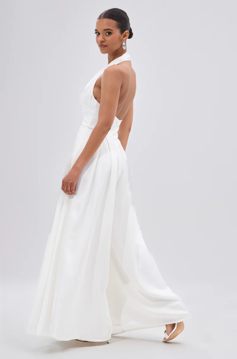 UNFORGETTABLE SATIN JUMPSUIT IN WHITE - Image 4