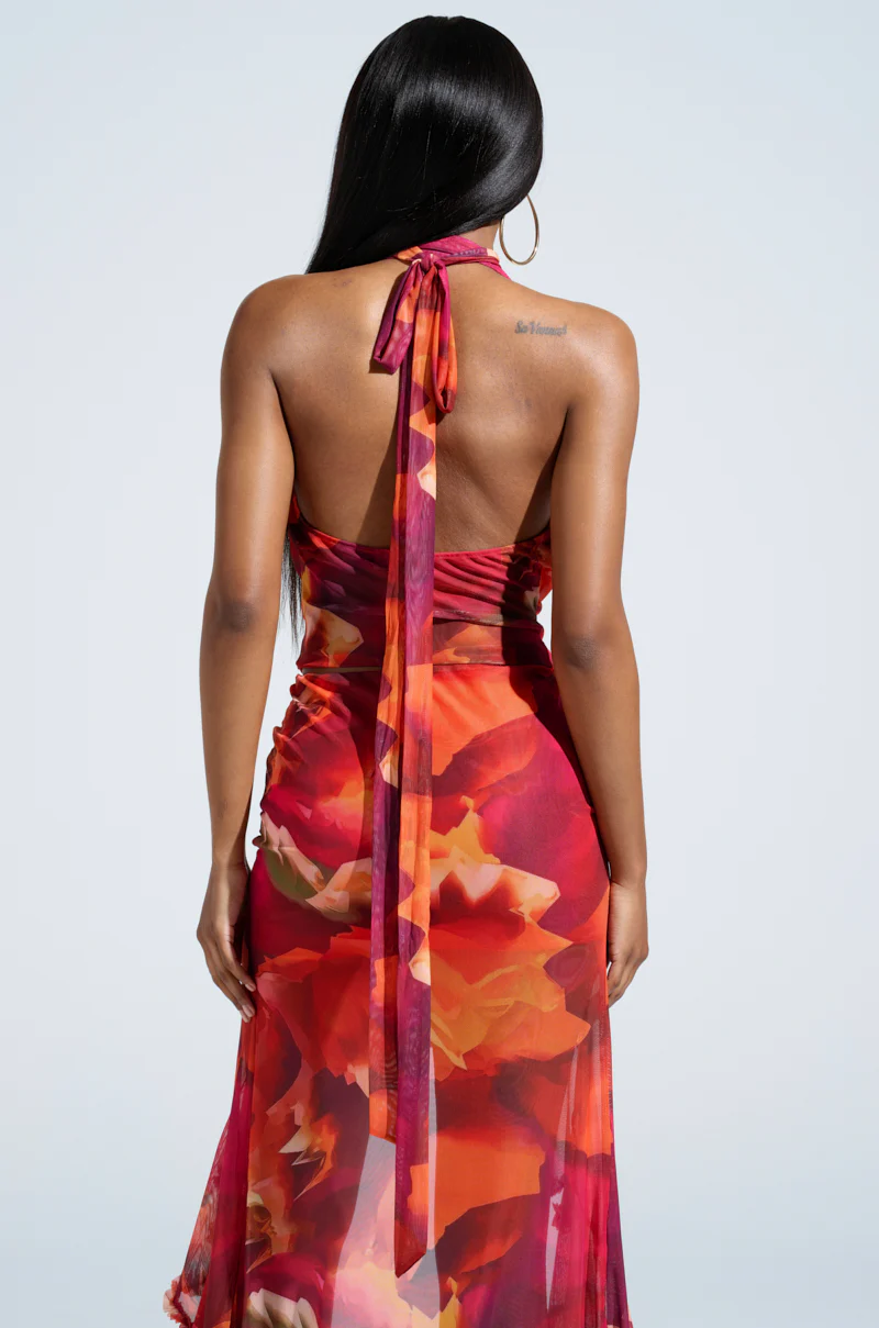 UP IN FLAMES SCARF DETAILED COWL NECK BLOUSE - Image 5