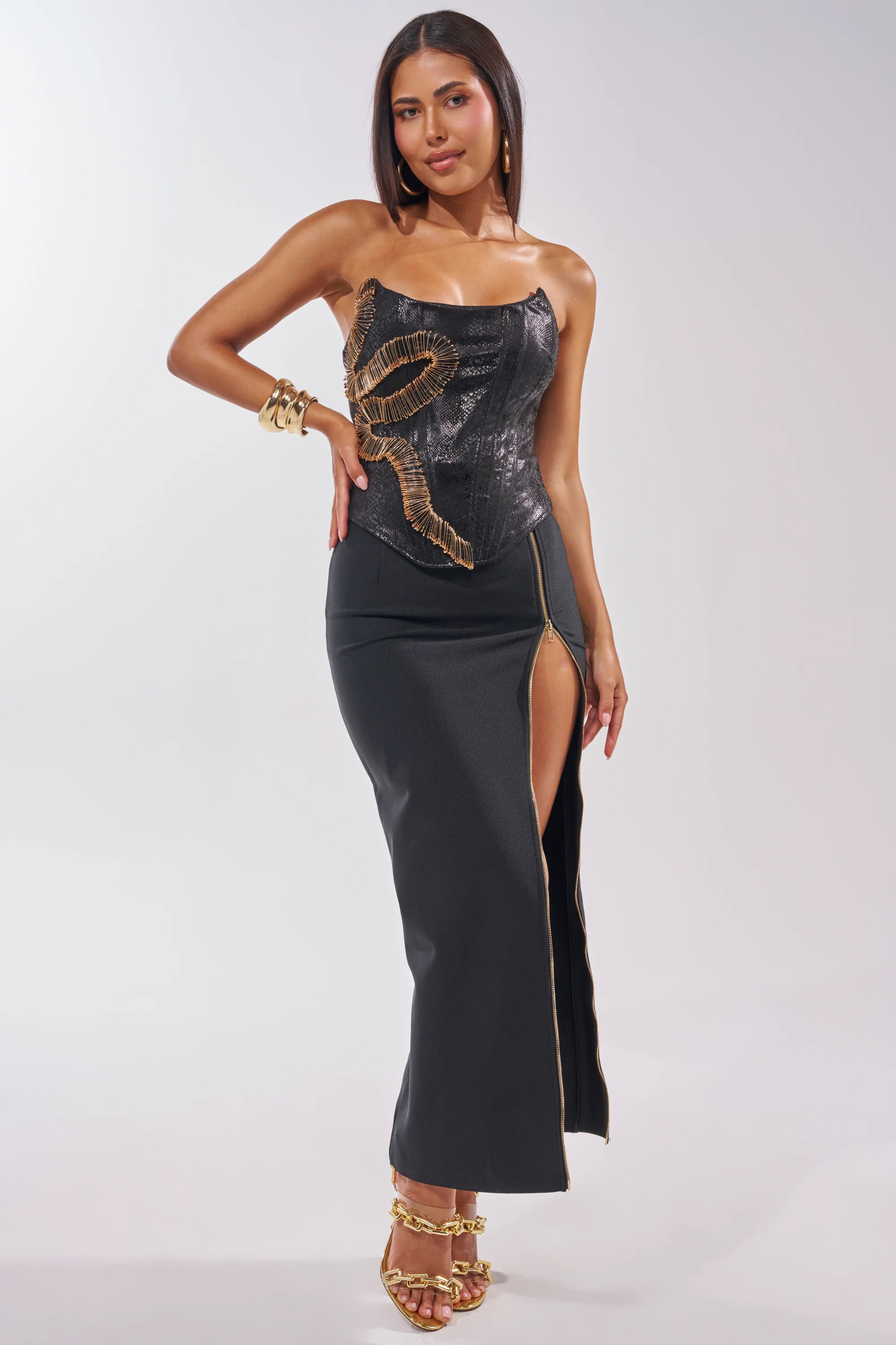 VENOMOUS EMBELLISHED PU CORSET - Image 7